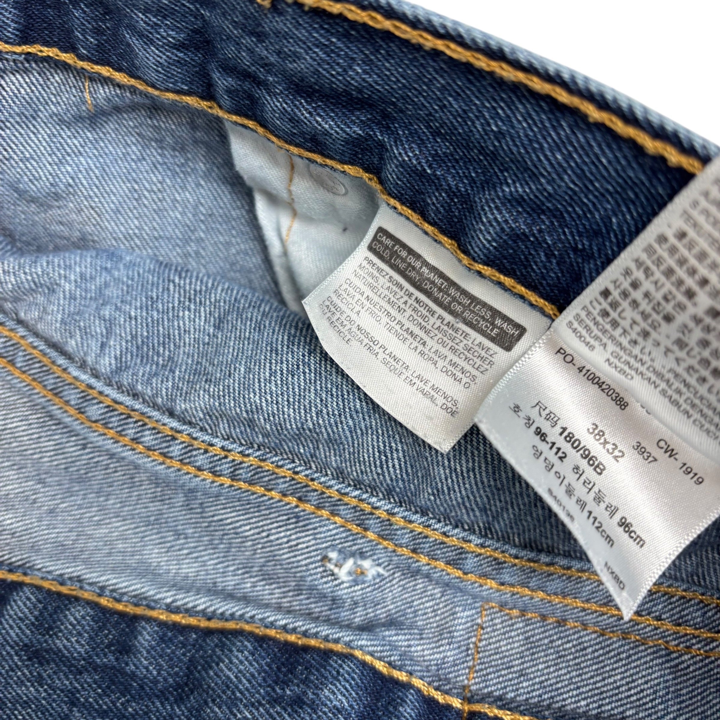 Levis 550 Jeans W38 L32 Mens Mid Blue Baggy Relaxed Straight Fit Denim (F)