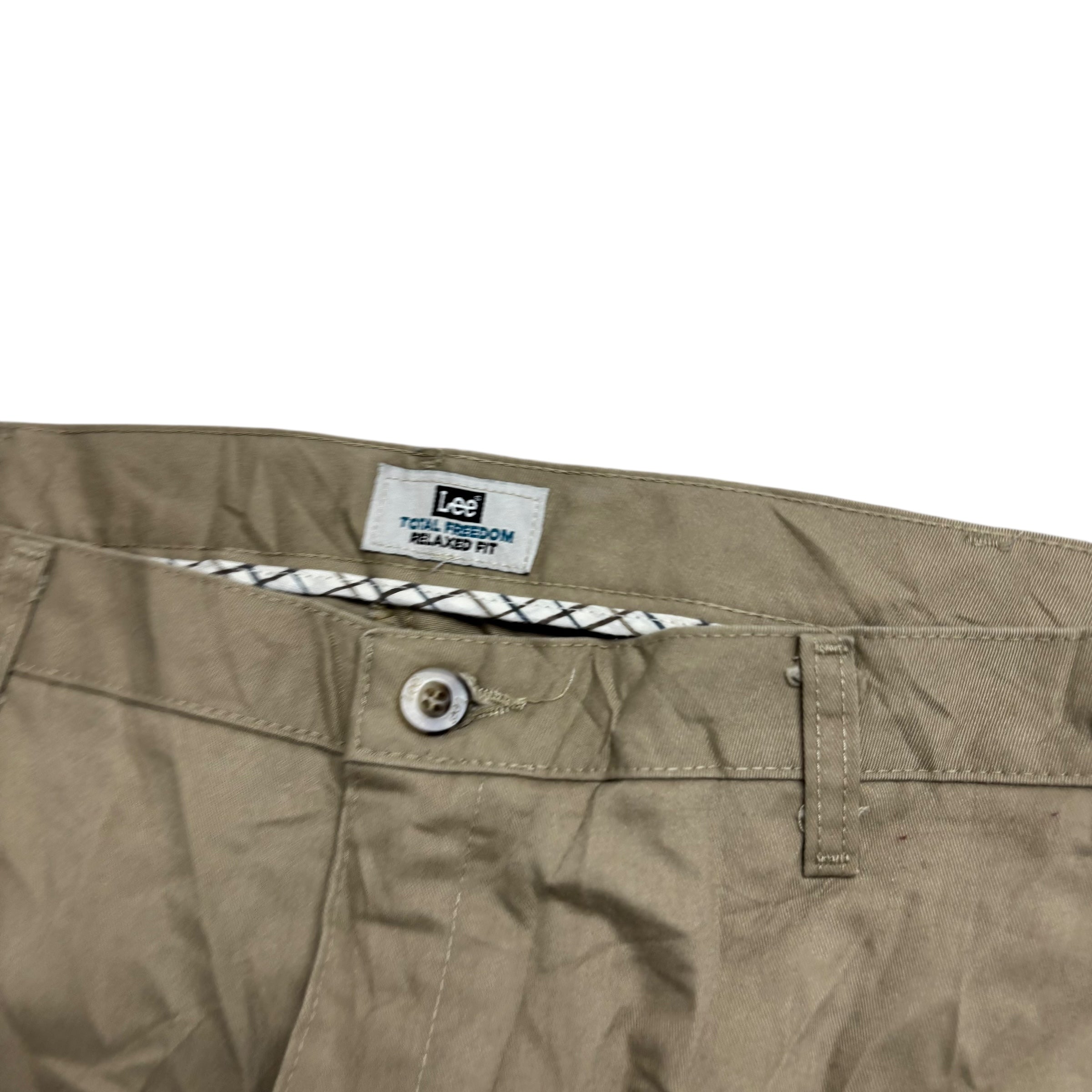 Lee Trousers W40 L30 Mens Beige Relaxed Fit Total Freedom Pants (E)