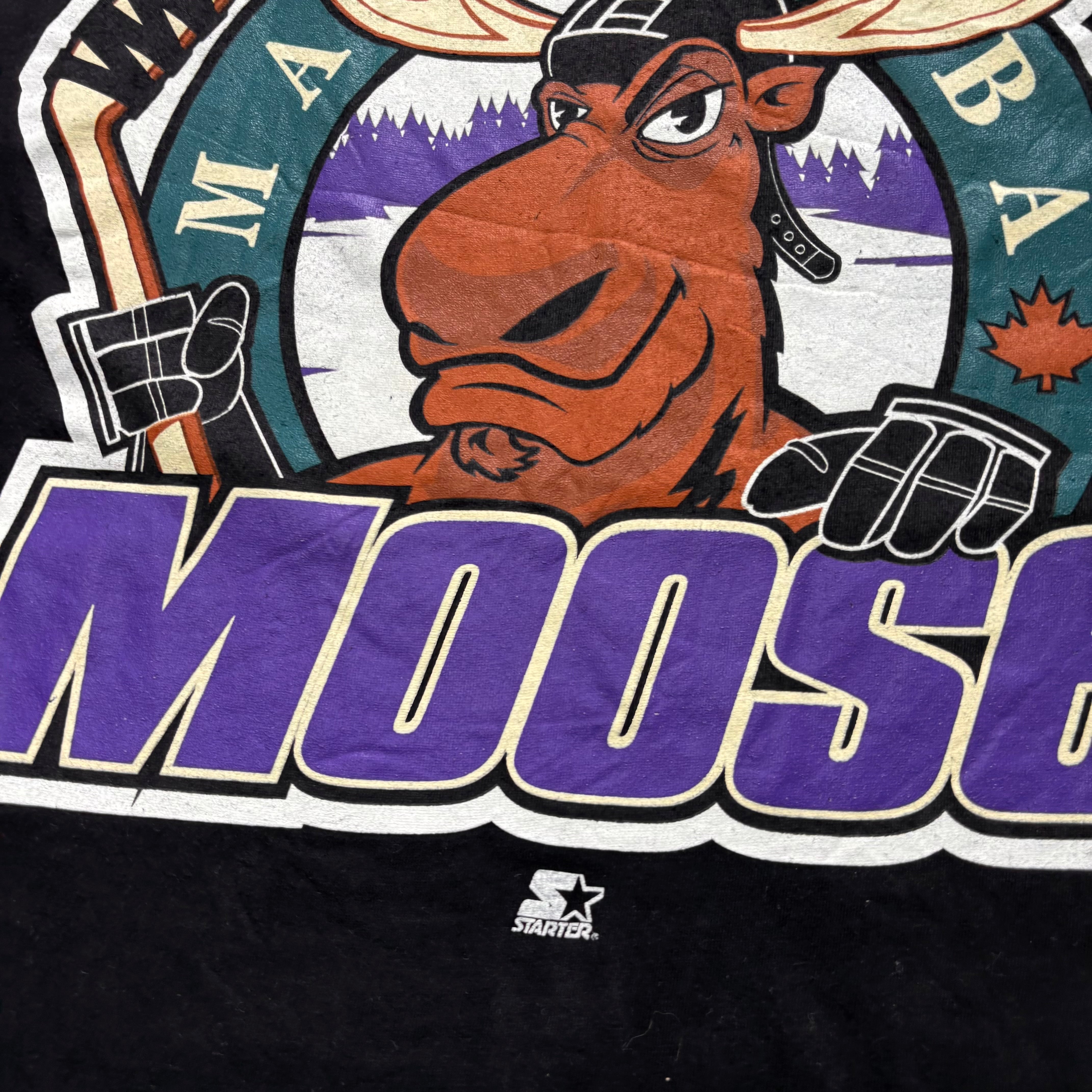 Vintage T Shirt Mens Large Black Single Stitch Graphic Print 90s Ice Hockey (E)