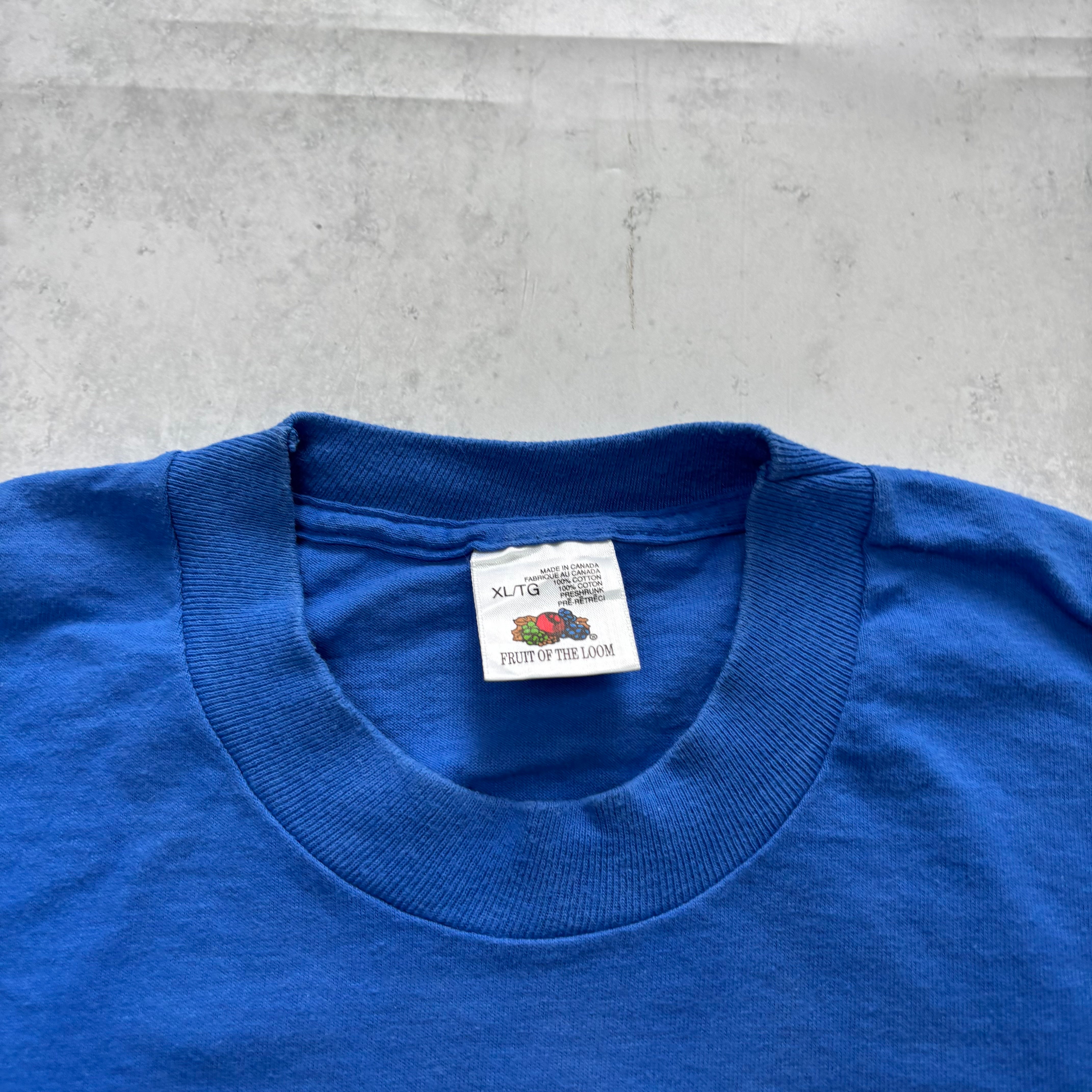 Vintage T Shirt Mens XL Blue Single Stitch Graphic Print 90s USA Beer (E)