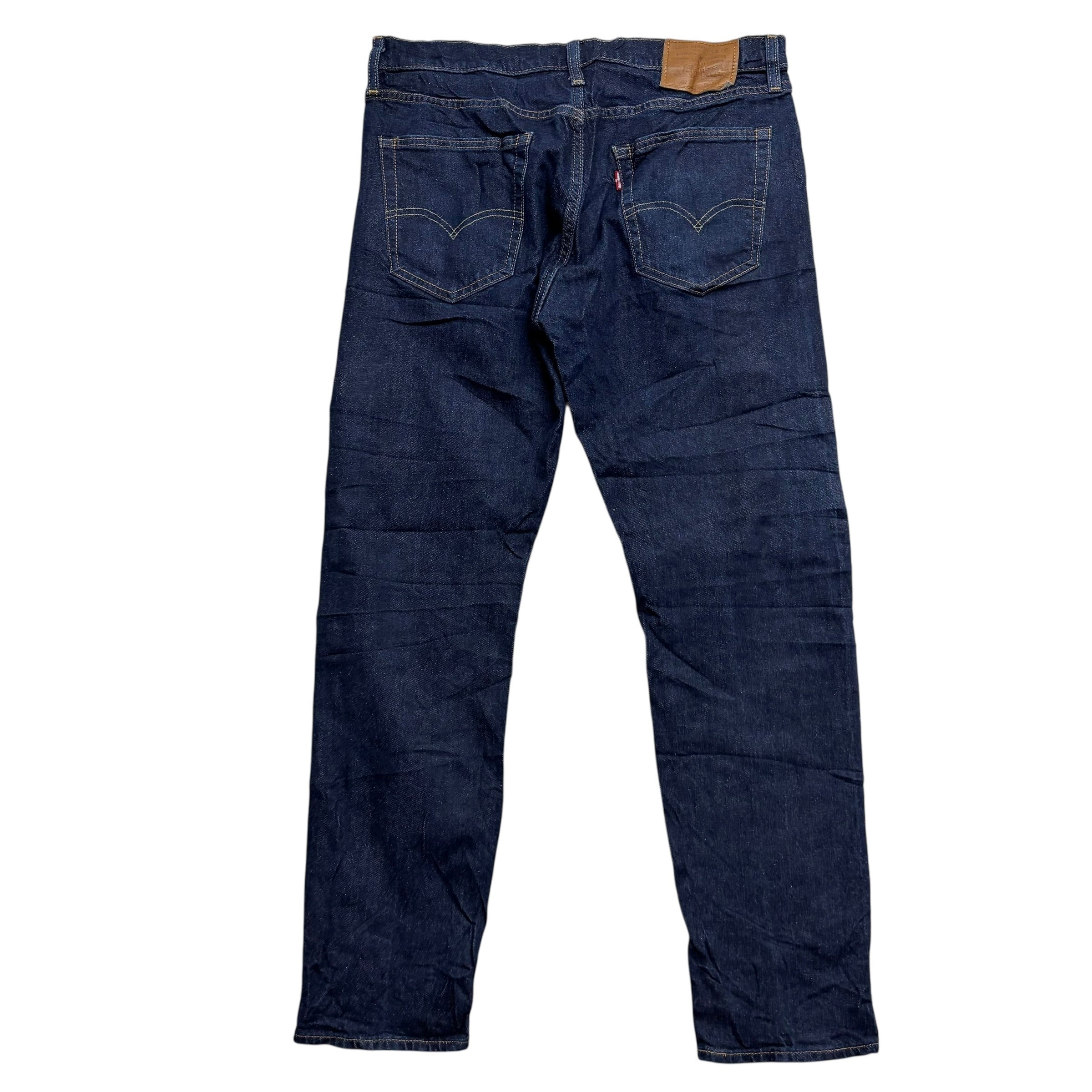 Levis 502 Jeans W34 L32 Mens Dark Blue Regular Tapered Fit Stretch Premium (E)