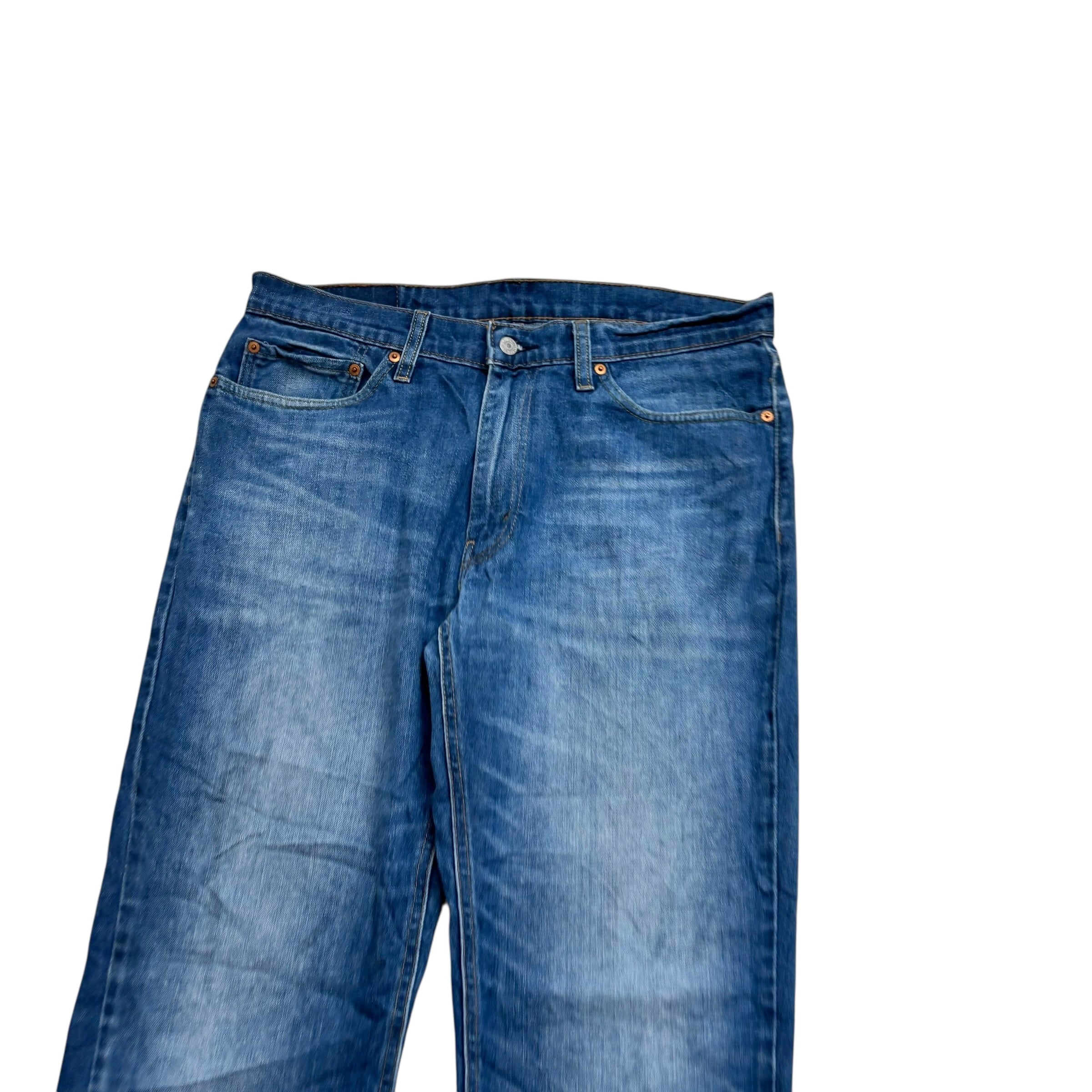 Levis 541 Jeans W34 L33 Mens Mid Blue Athletic Tapered Fit Stretch Denim