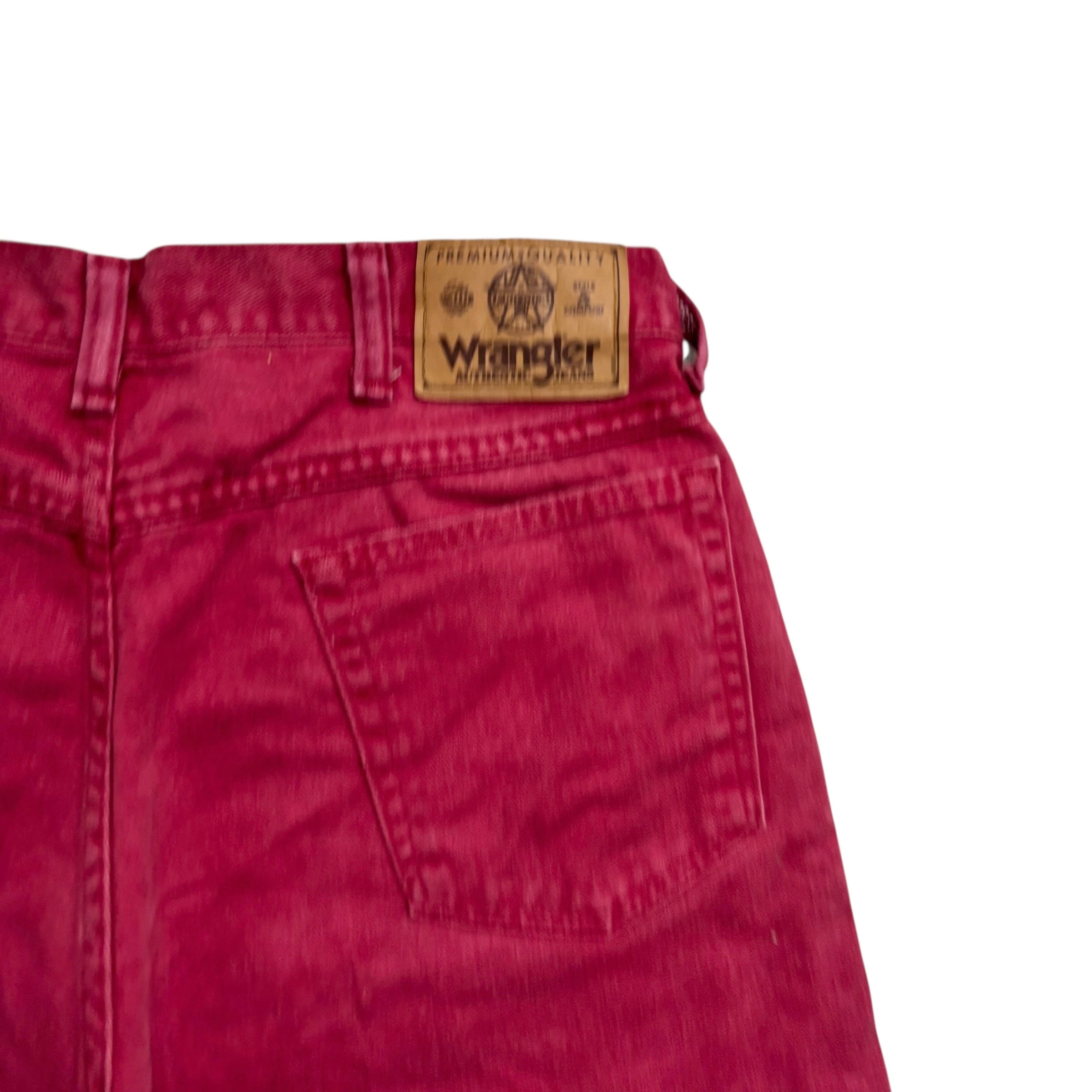 Wrangler Jorts W30 Mens Denim Shorts Red Regular Fit Vintage USA Made (E)