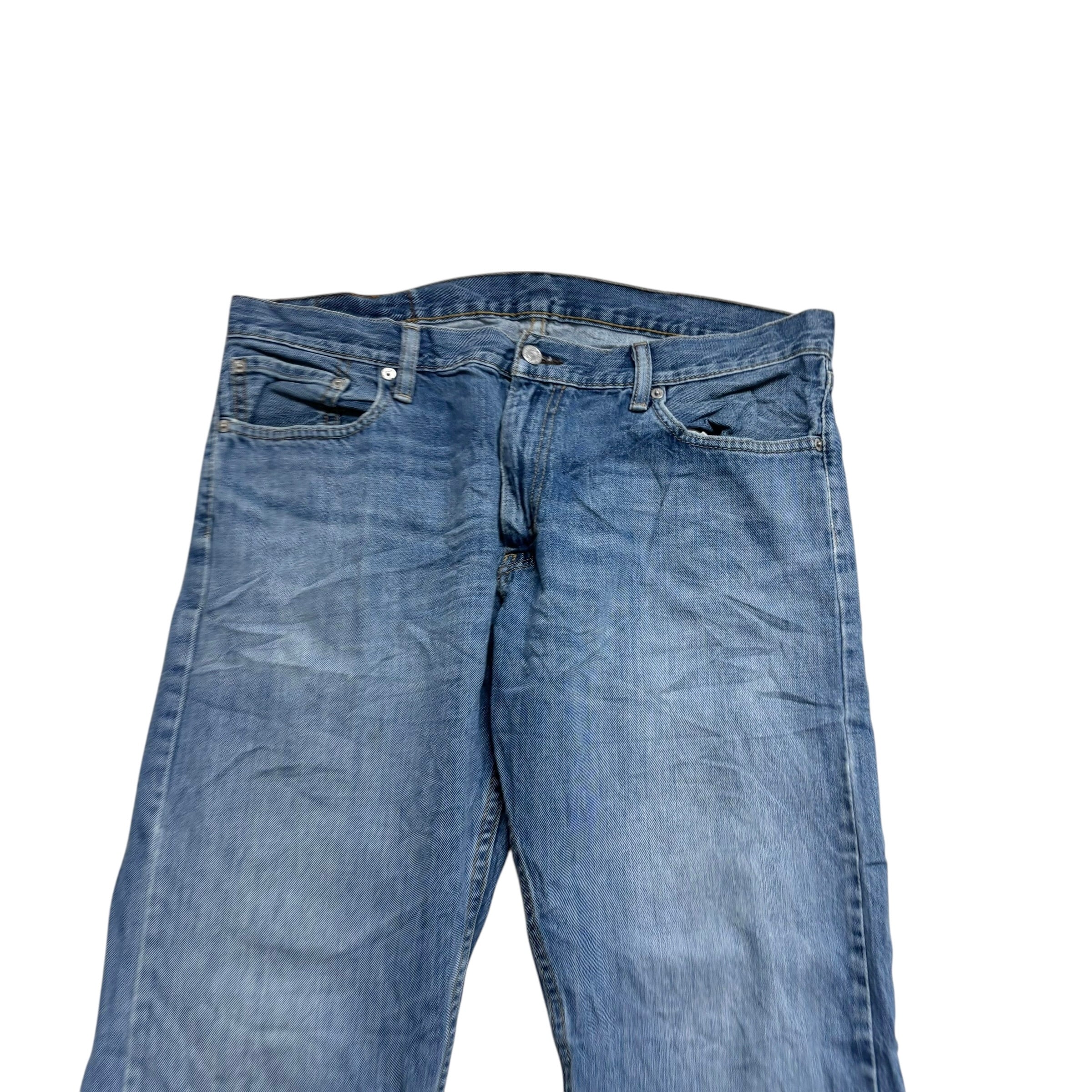 Levis 514 Jeans W36 L32 Mens Mid Blue Regular Straight Fit Denim (F)