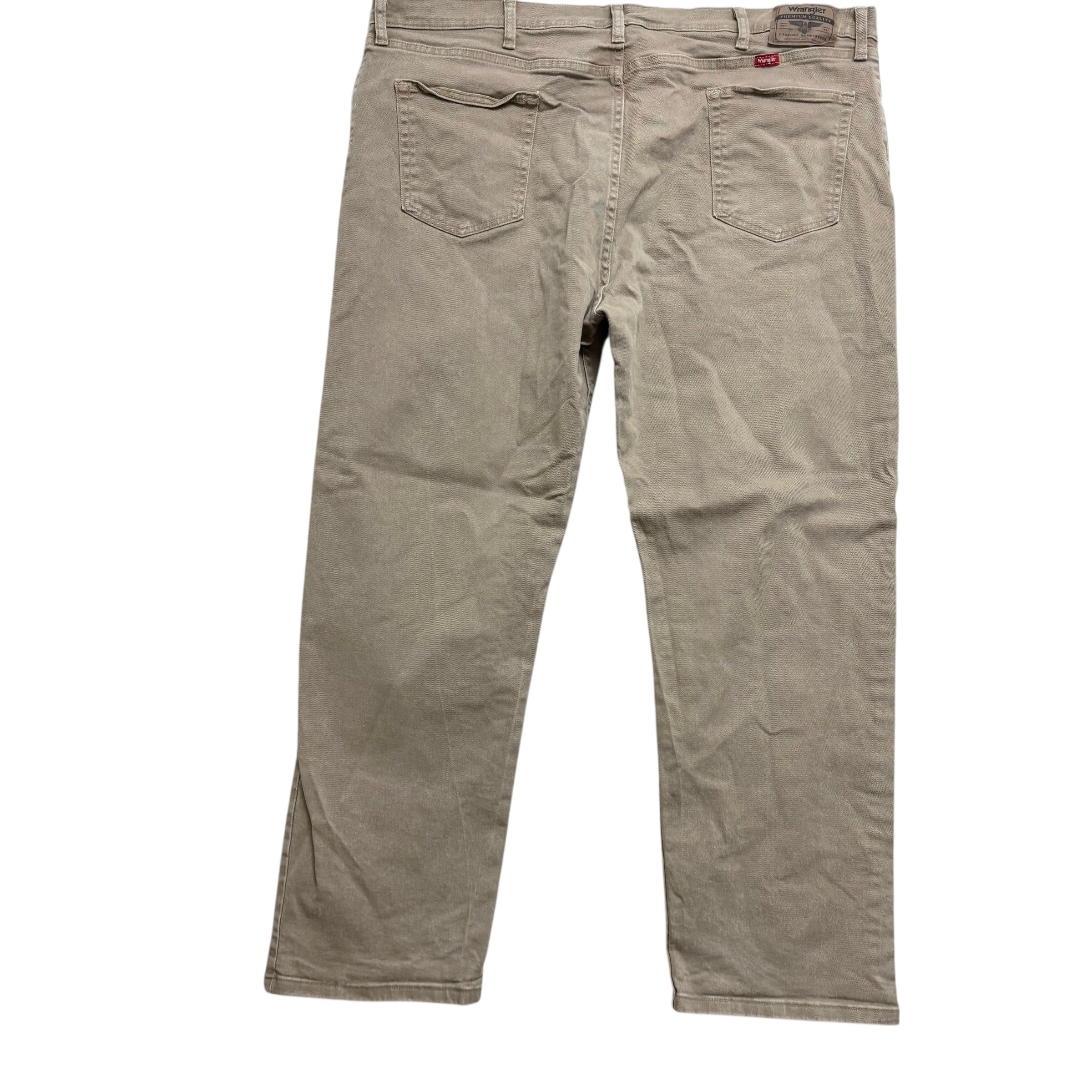 Wrangler Jeans W44 L29 Mens Beige Regular Straight Fit Stretch Denim (F)