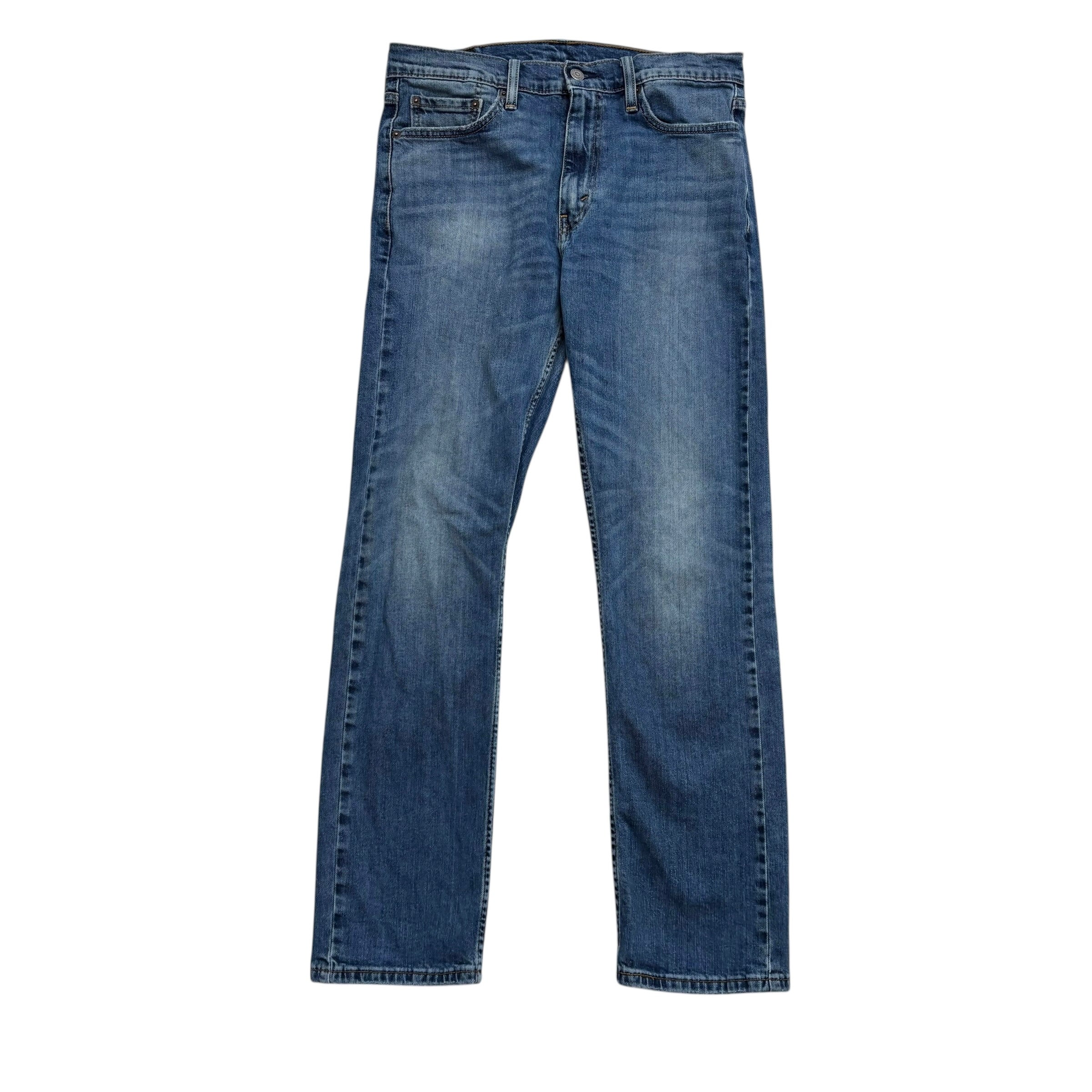 Levis 513 Jeans W32 L32 Mens Mid Blue Slim Straight Fit Stretch Denim (E)