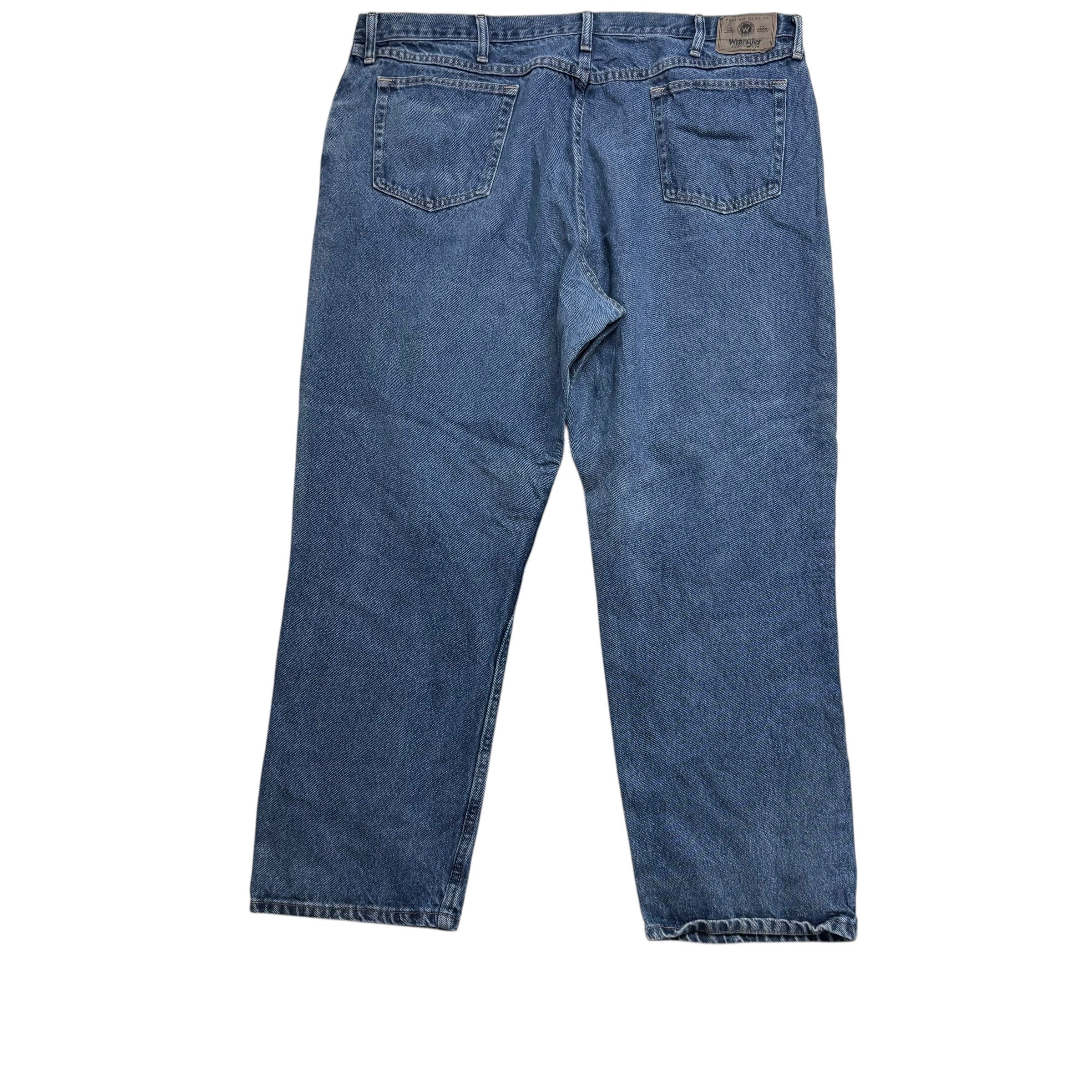Wrangler Jeans W44 L30 Mens Mid Blue Relaxed Straight Fit Denim