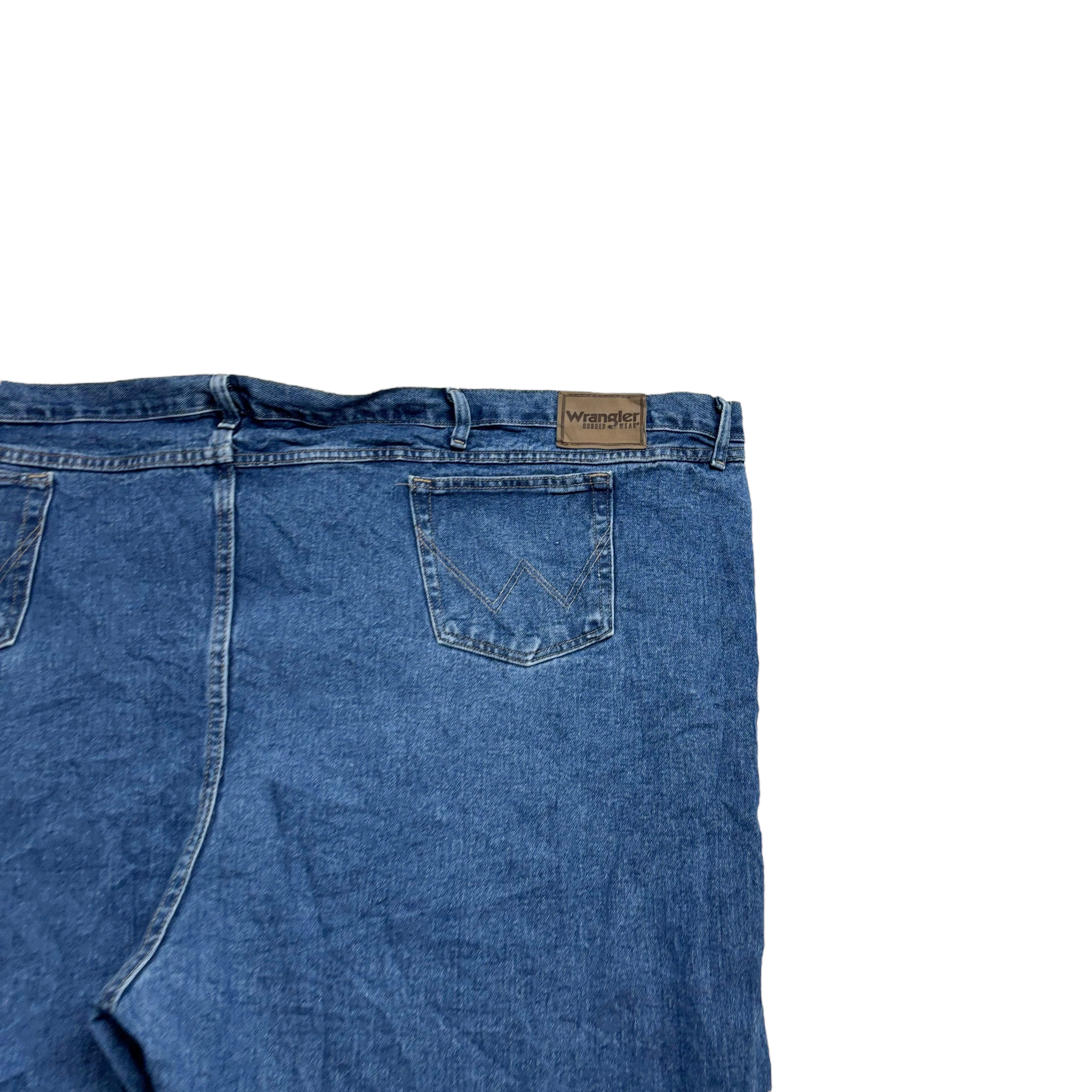Wrangler Jeans W66 L32 Mens Mid Blue Regular Straight Fit Vintage Denim (E)