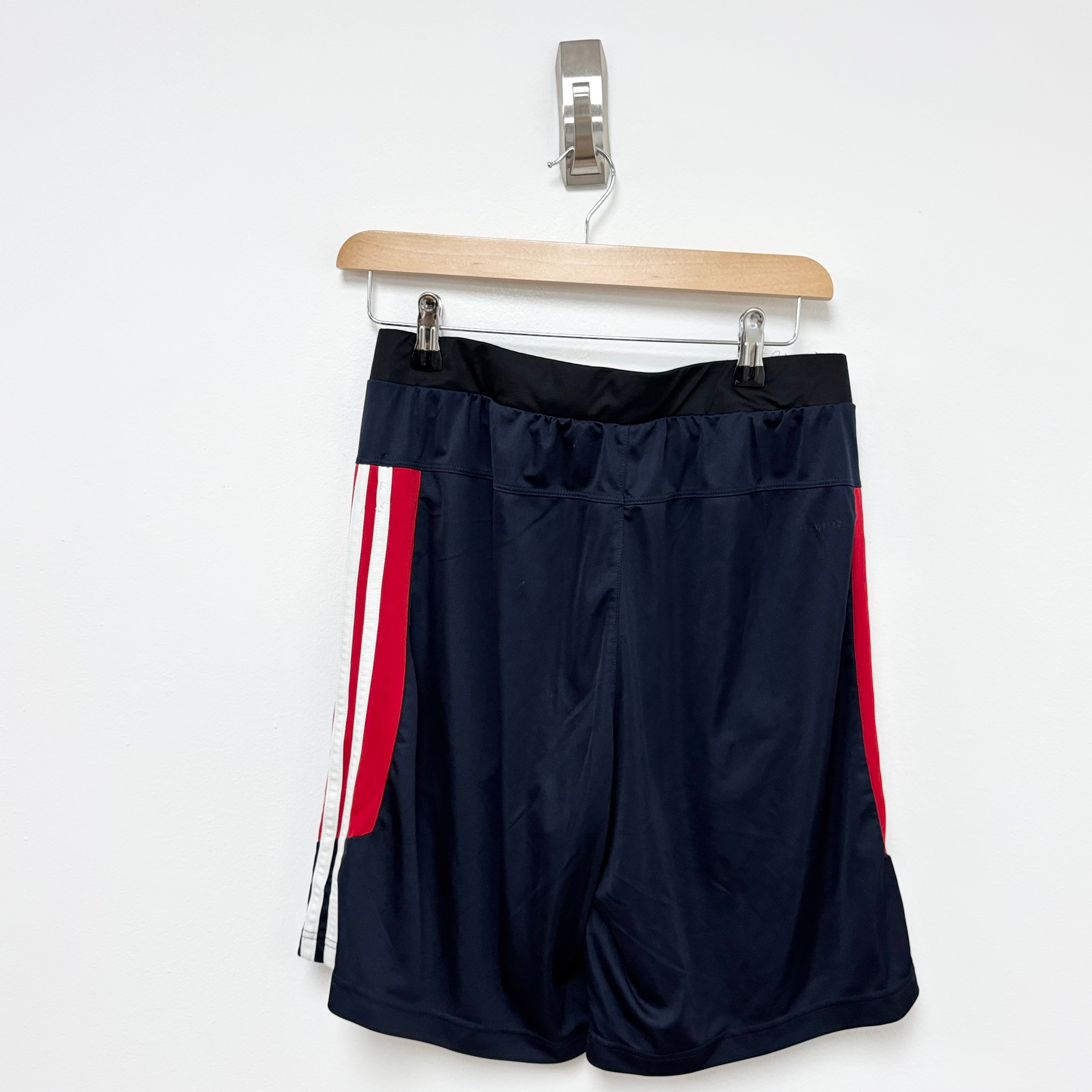 Adidas Shorts Mens Medium Navy Blue Sports Running Gym Athletic Pockets