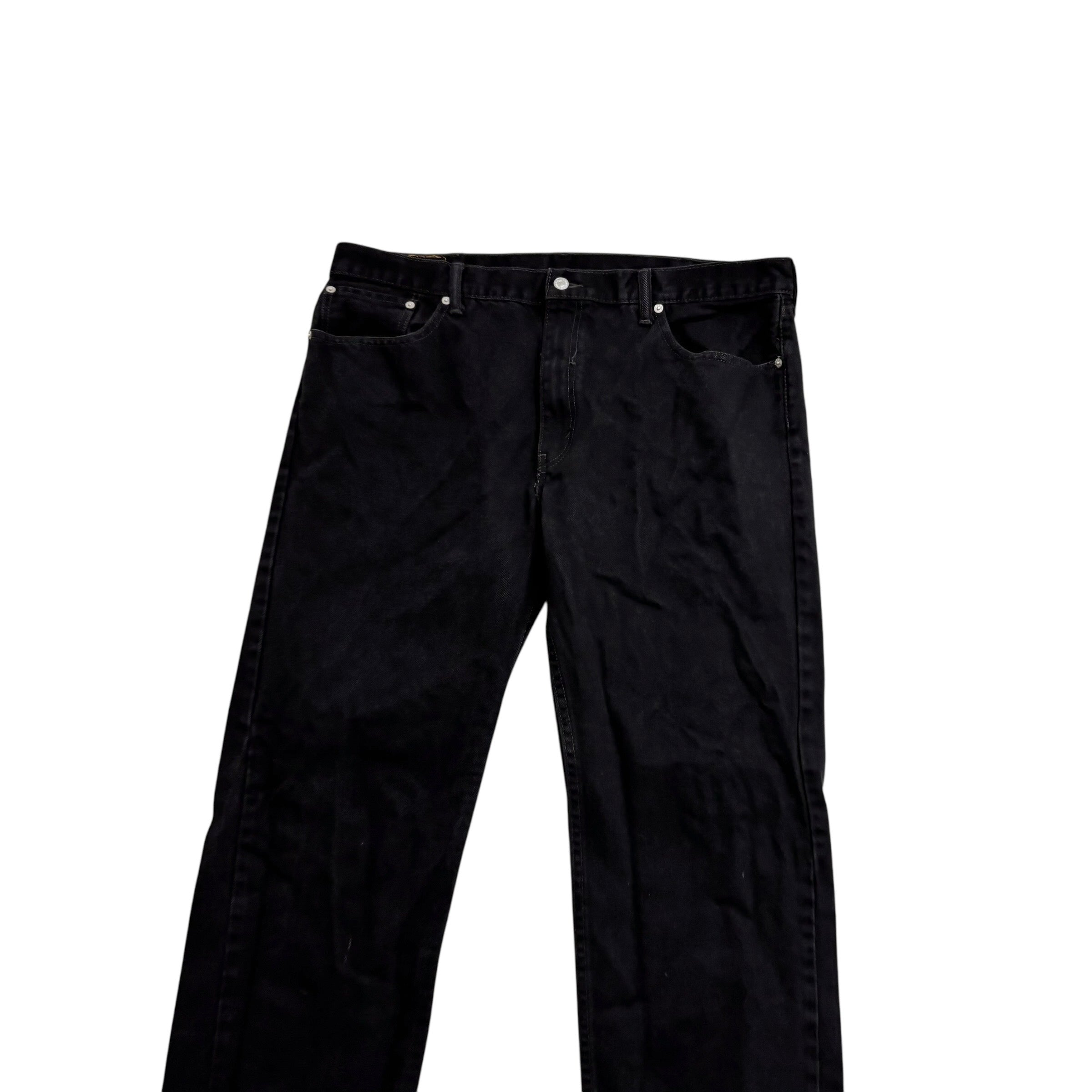 Levis 505 Jeans W40 L32 Mens Black Regular Straight Fit Vintage Denim (E)