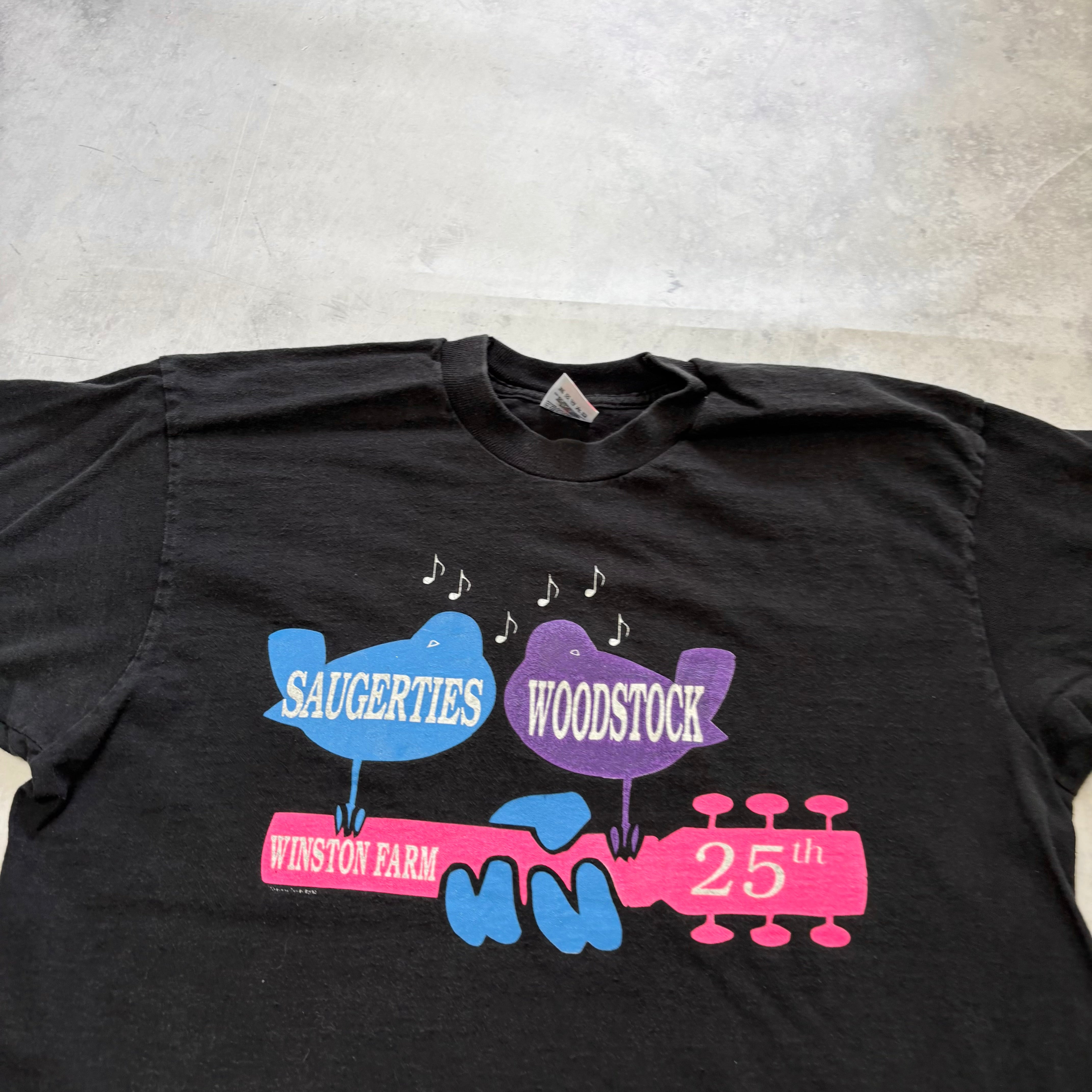 Vintage T Shirt Mens Large Black Single Stitch Graphic Print 90s USA