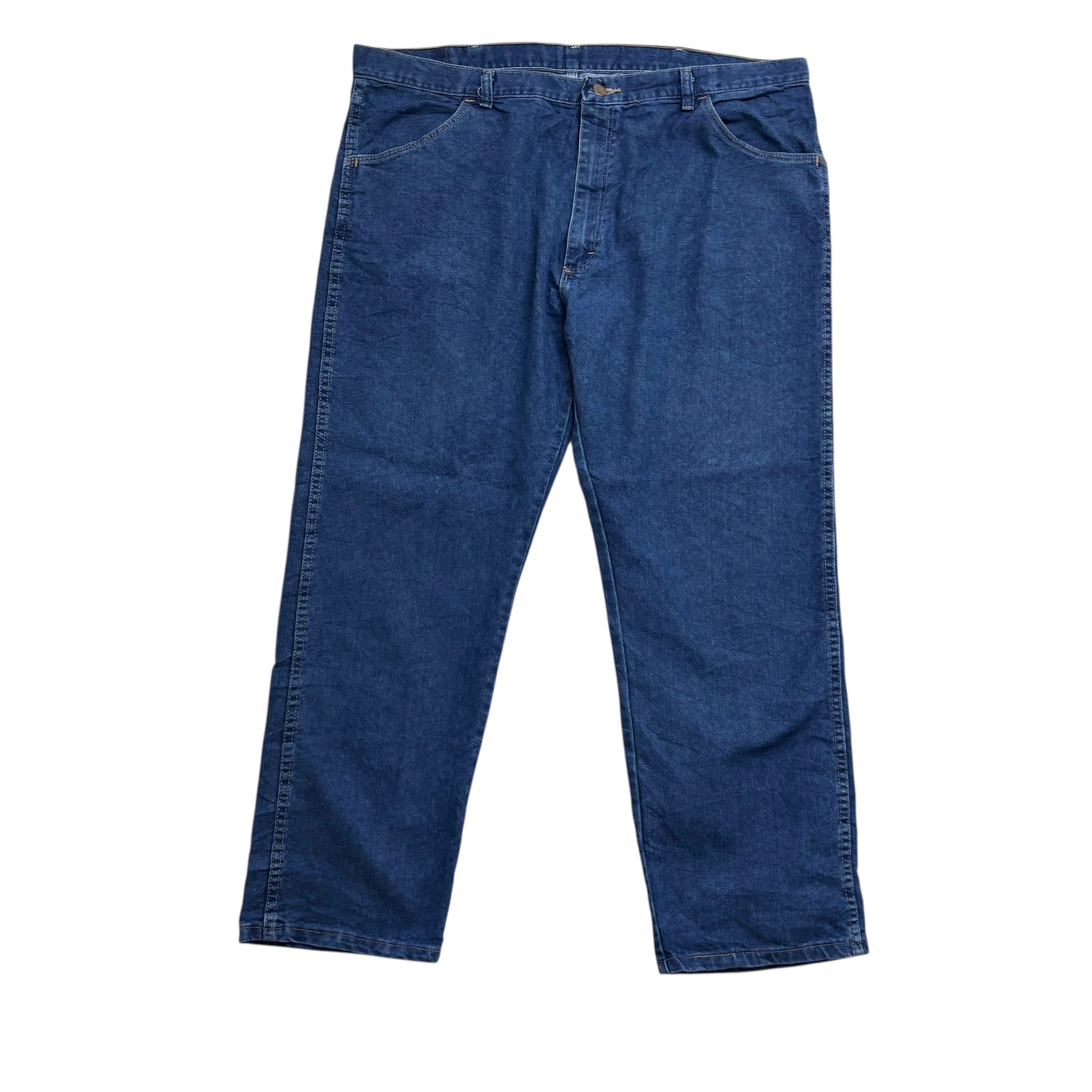 Wrangler Jeans W42 L29 Mens Dark Blue Regular Straight Fit Denim (E)