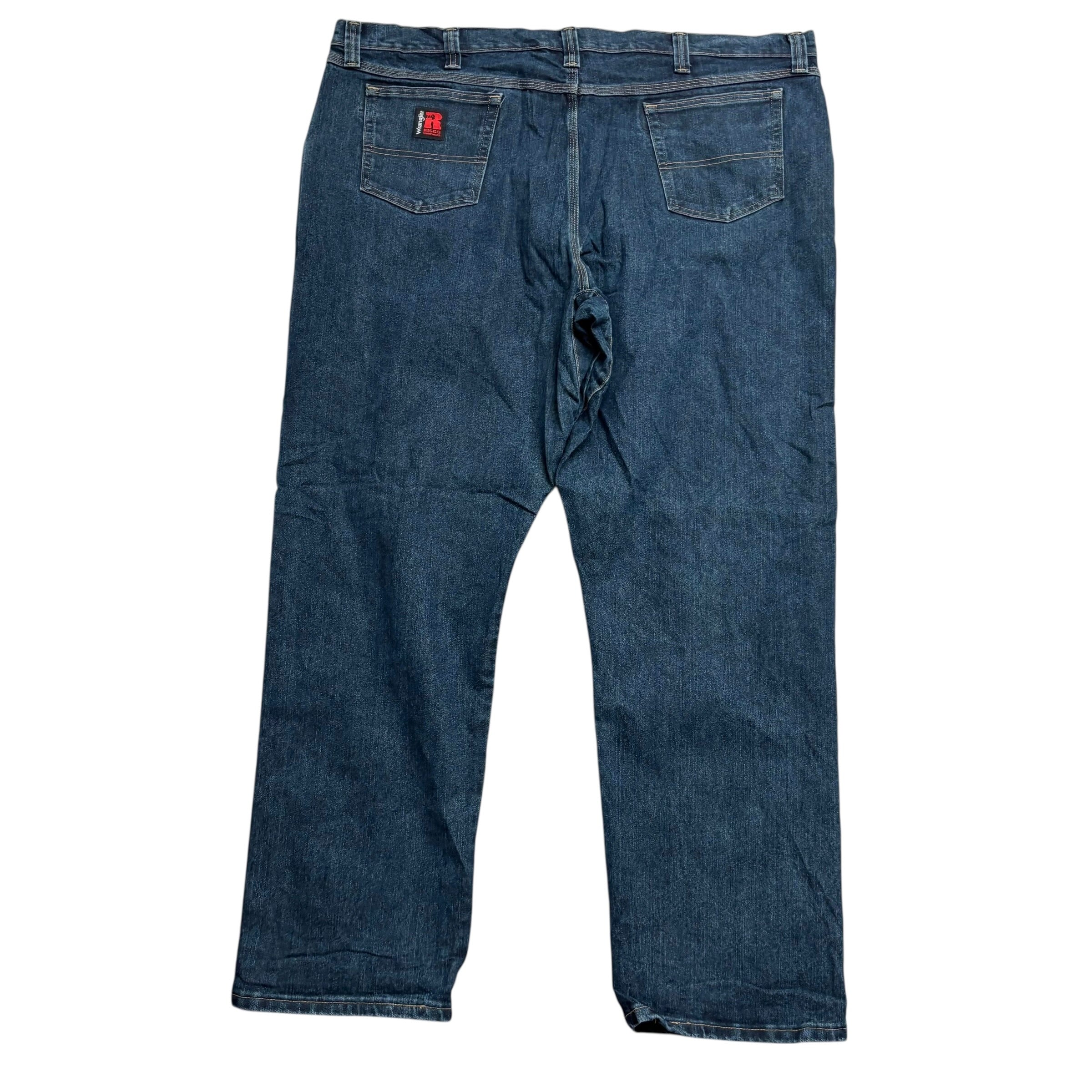 Wrangler Jeans W46 L32 Mens Dark Blue Relaxed Straight Fit Vintage Denim (E)