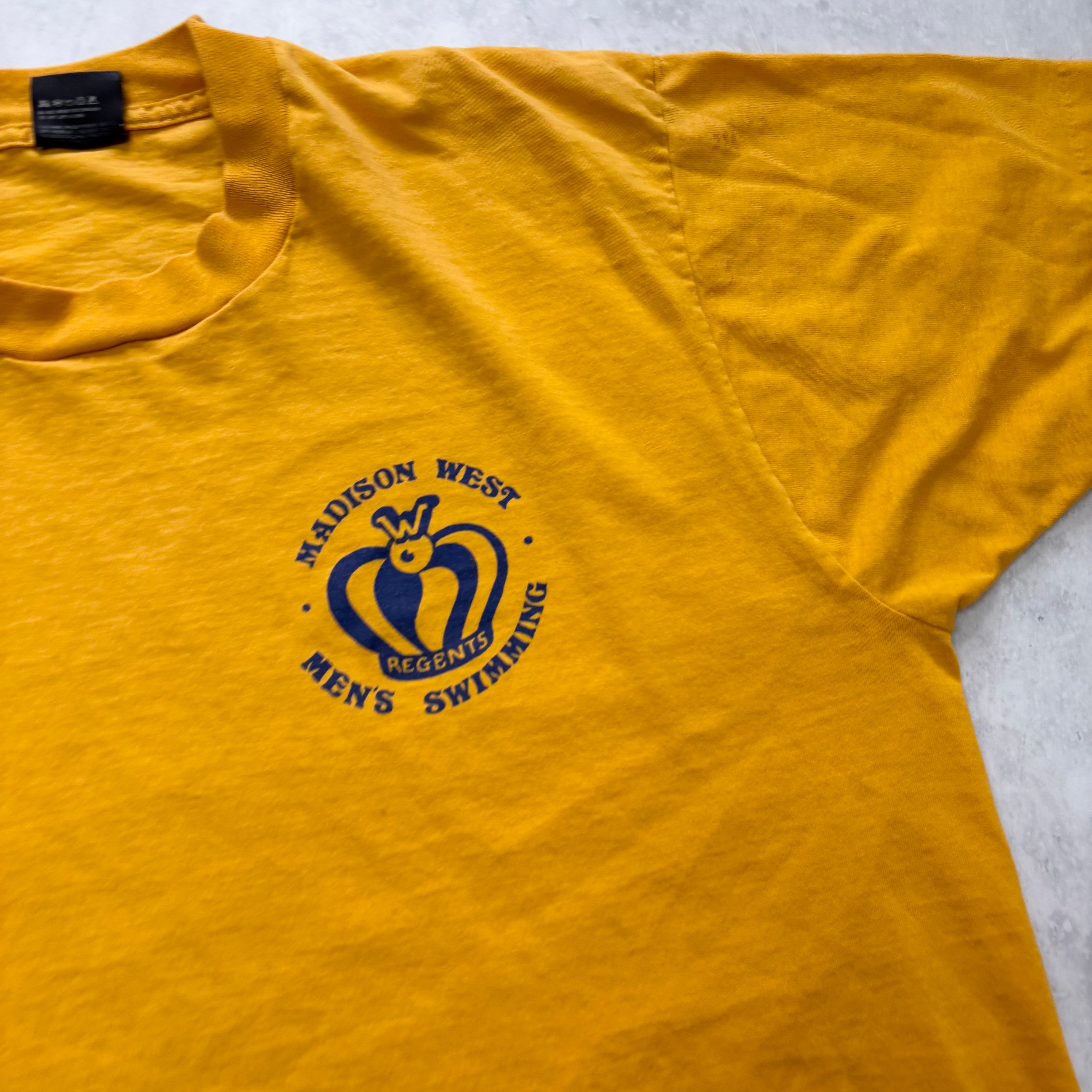 Vintage T Shirt Mens Large Yellow Single Stitch Graphic Print 90s USA