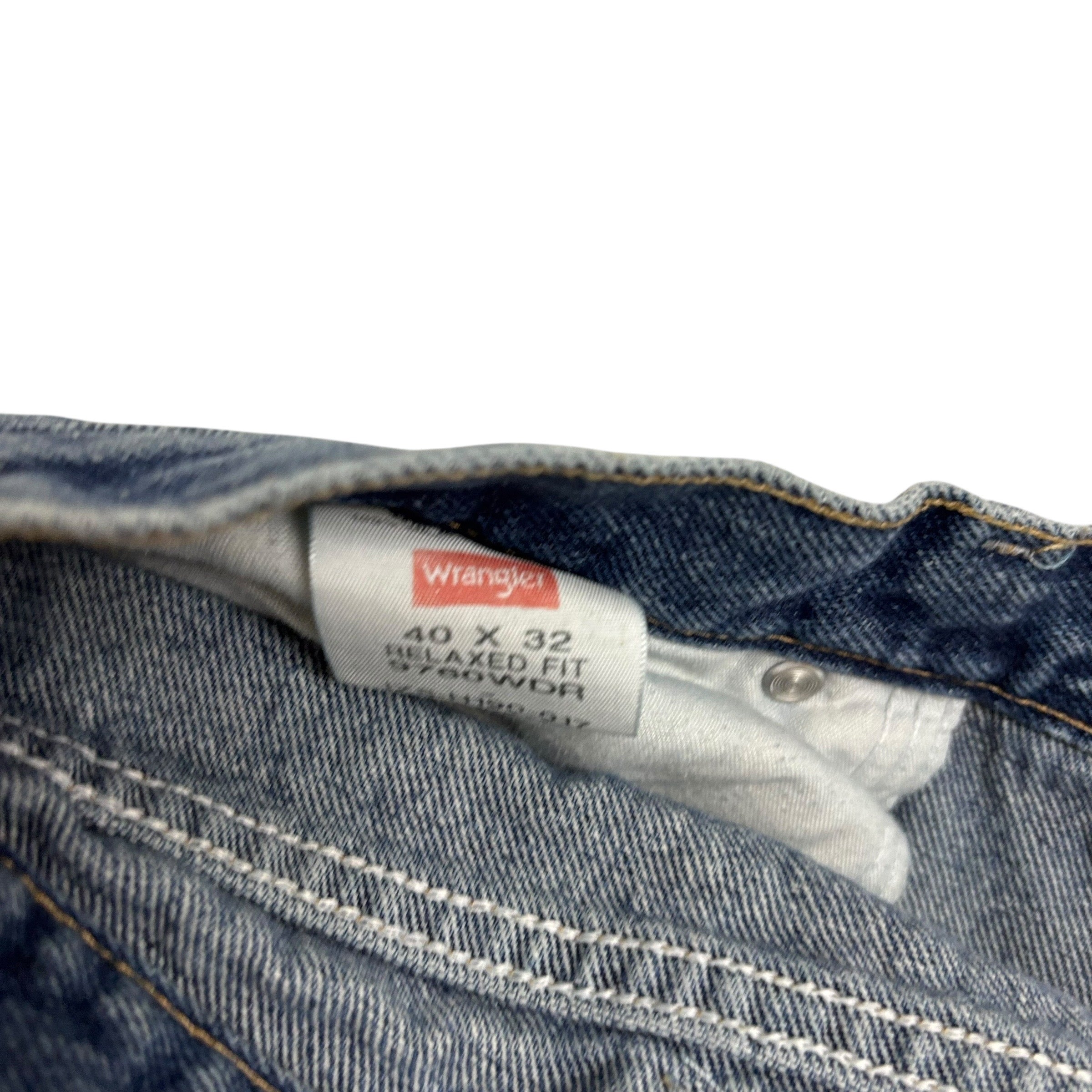 Wrangler Jeans W38 L32 Mens Mid Blue Relaxed Straight Fit Baggy Denim