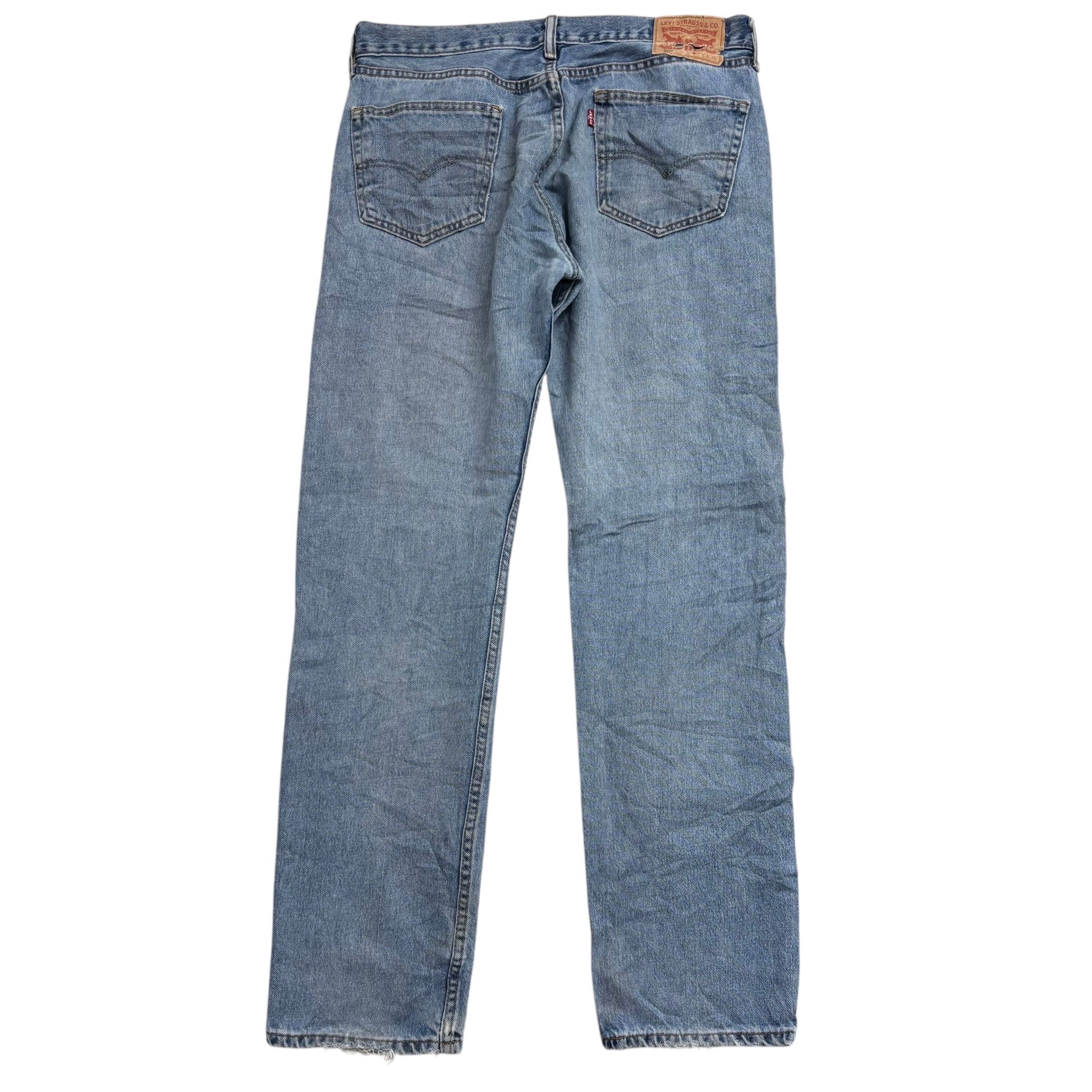 Levis 505 Jeans W34 L34 Mens Light Blue Regular Straight Fit Vintage Denim (F)