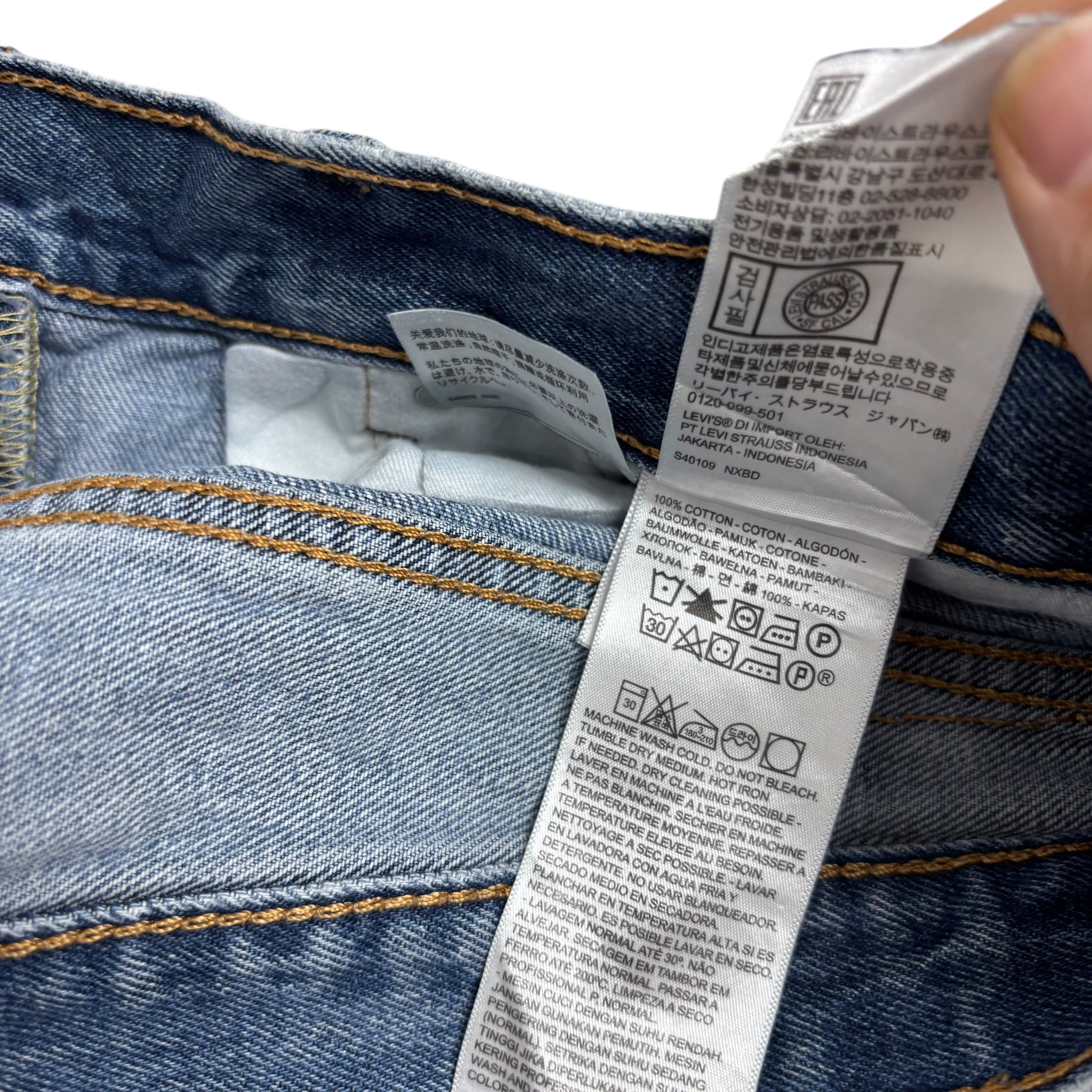 Levis 550 Jeans W36 L30 Mens Light Blue Baggy Relaxed Straight Fit Denim (E)