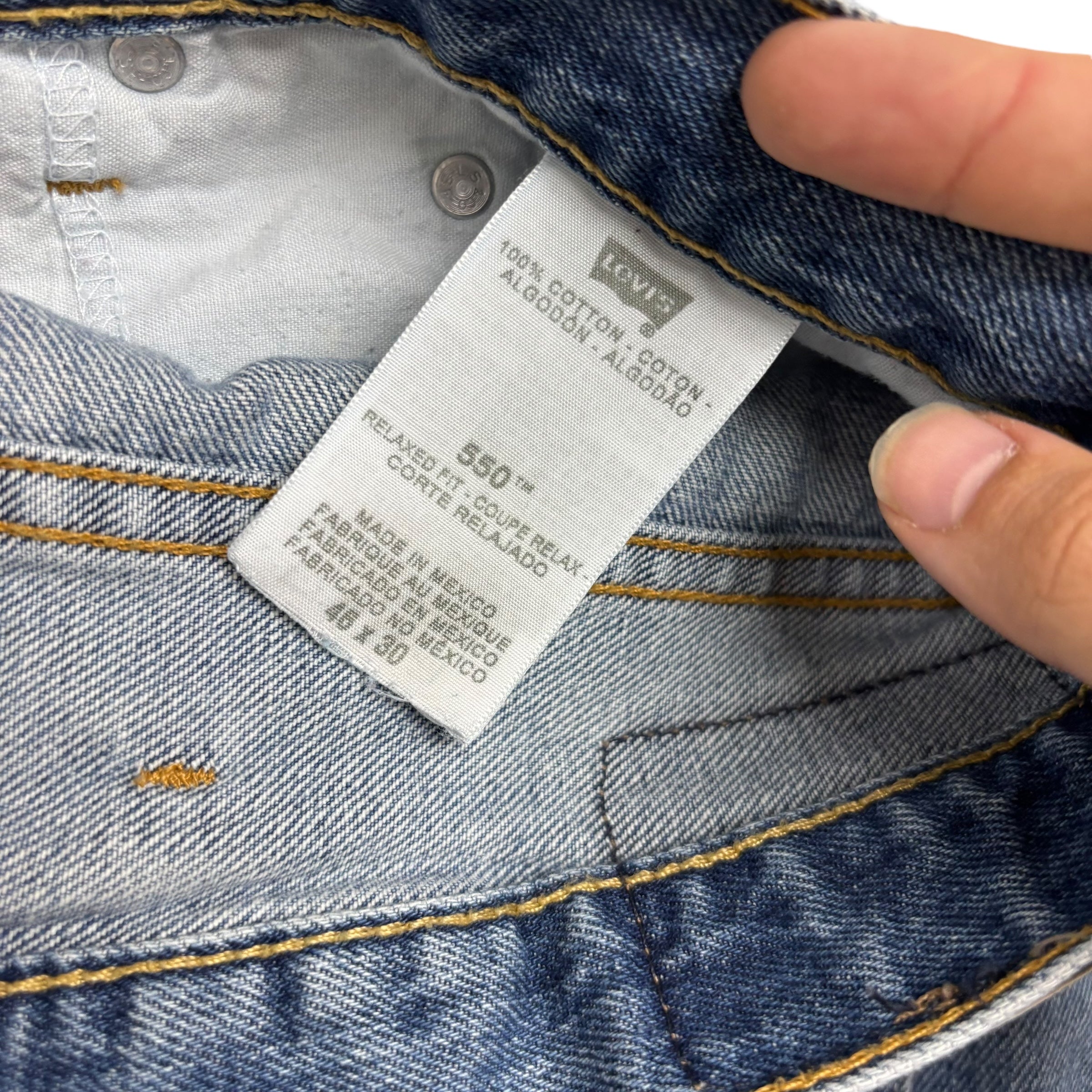 Levis 550 Jeans W46 L30 Mens Mid Blue Baggy Relaxed Straight Vintage Denim (E)