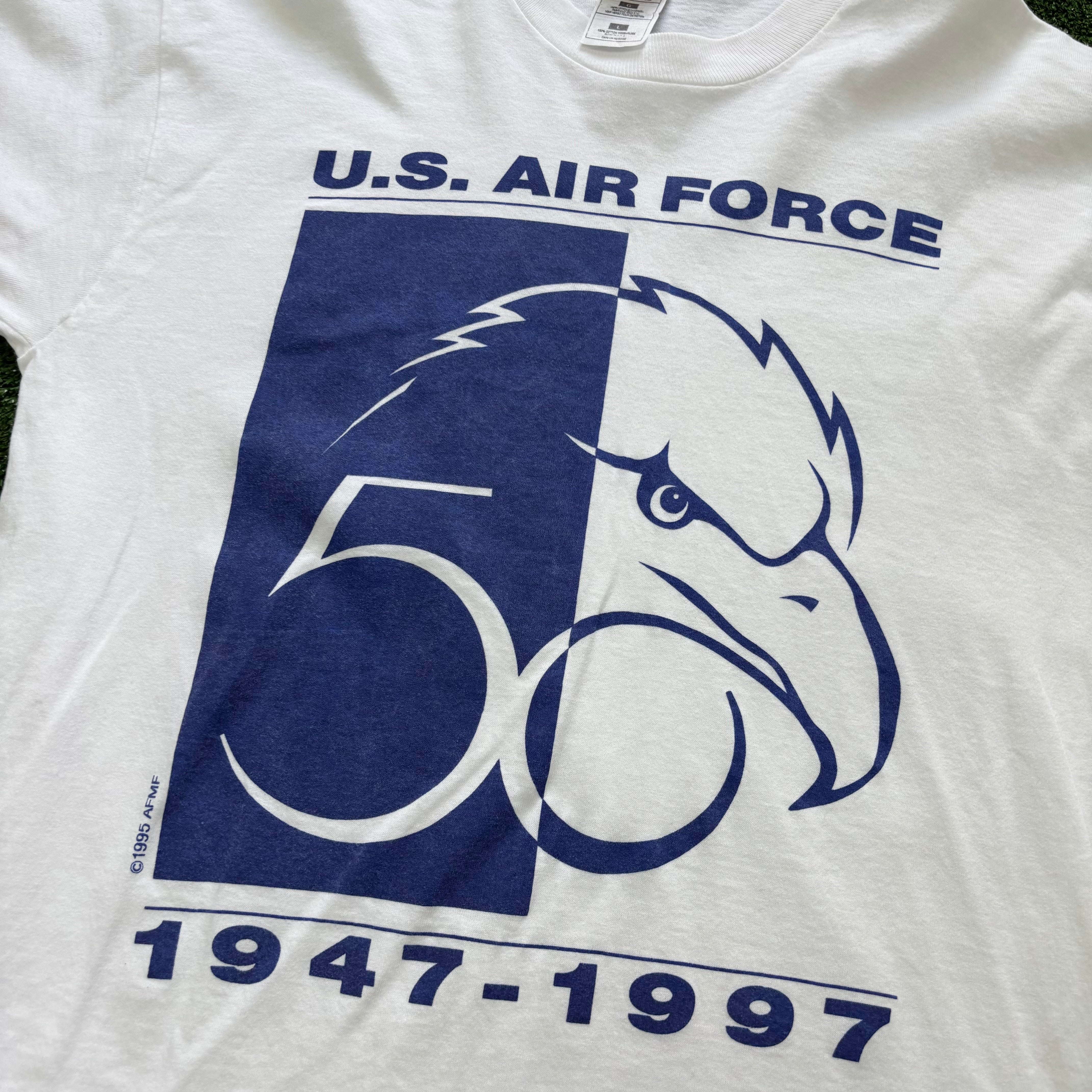 Vintage T Shirt Mens Large White Single Stitch Graphic Print 90s USA (E)