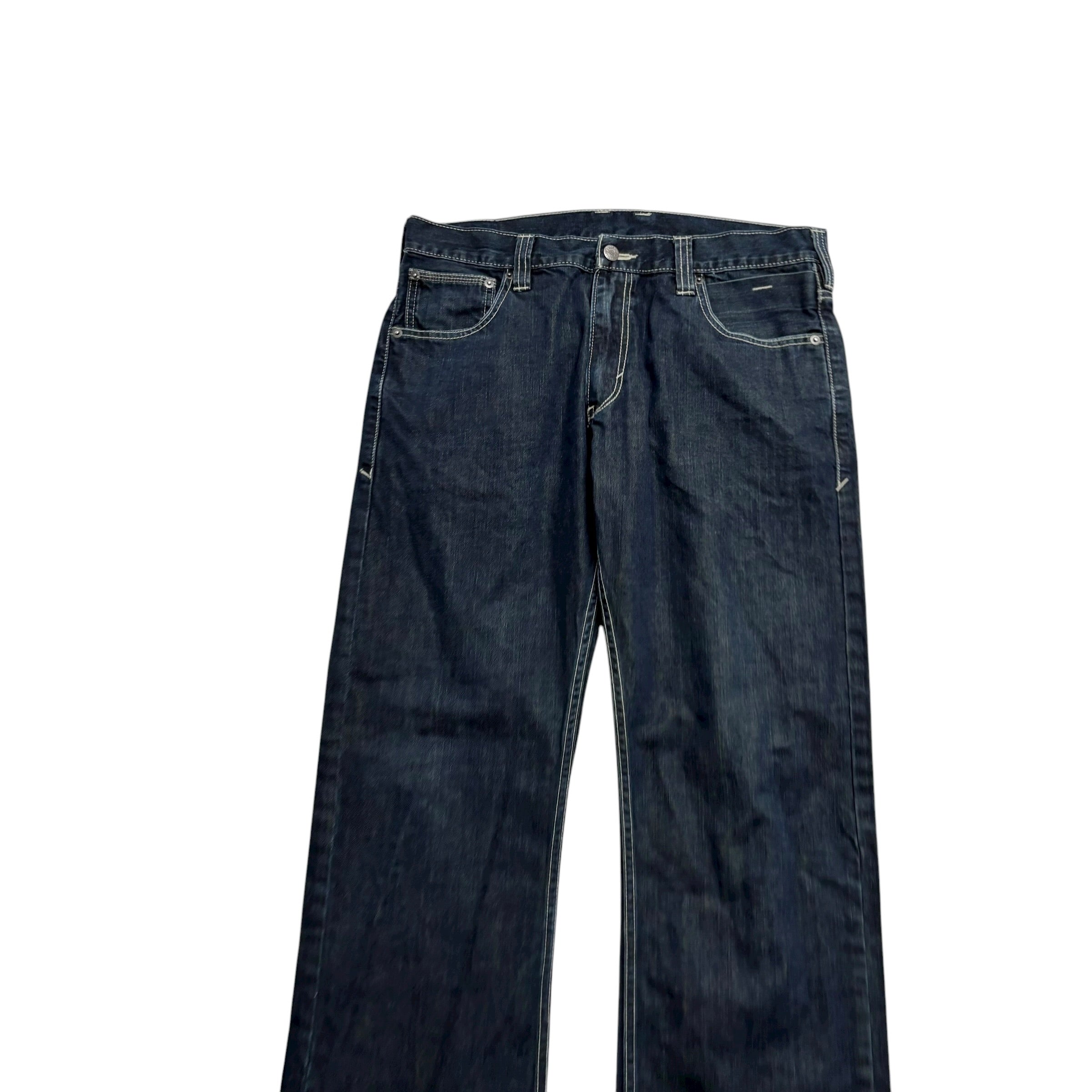 Levis 514 Jeans W33 L33 Mens Dark Blue Regular Straight Fit Vintage Denim (E)