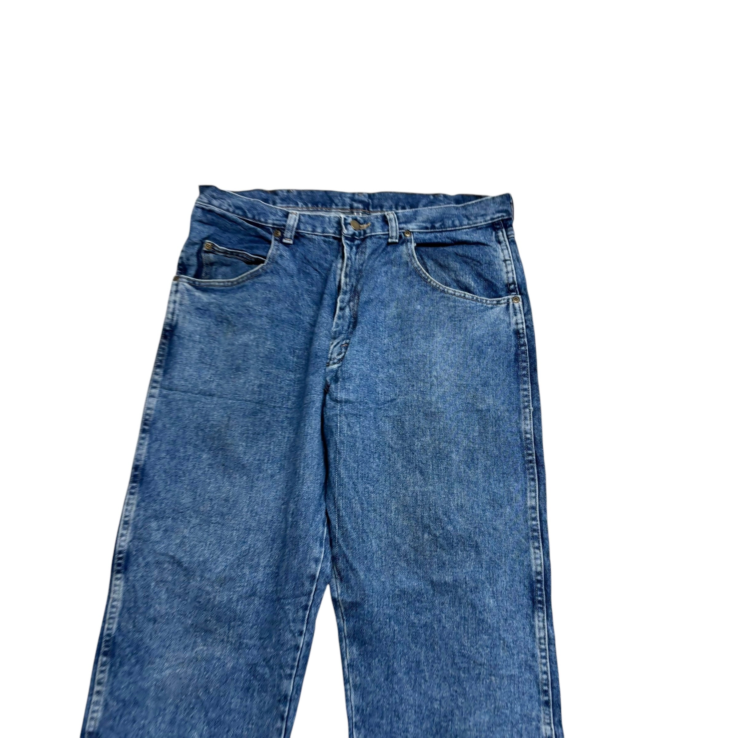 Wrangler Jeans W36 L32 Mens Mid Blue Relaxed Straight Fit Vintage Denim (E)