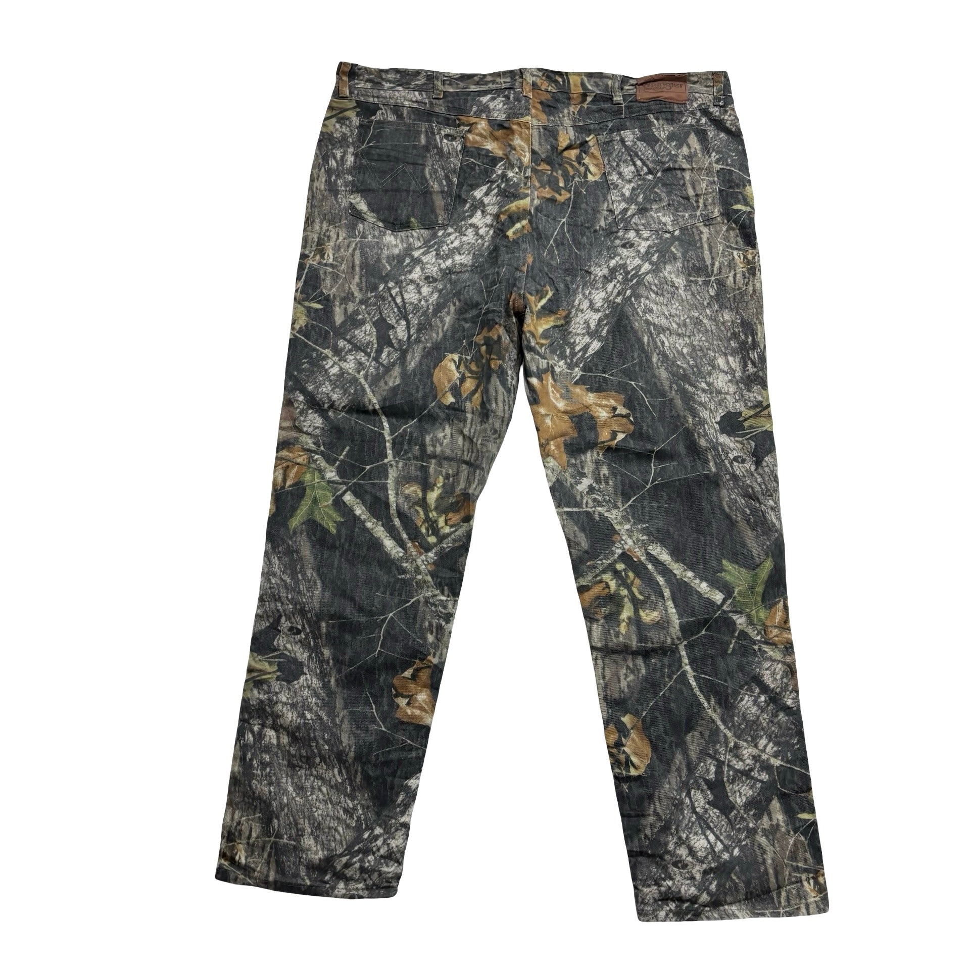 Wrangler RealTree Jeans W46 L32 Mens Green Khaki Relaxed Tapered Fit Vintage (E)