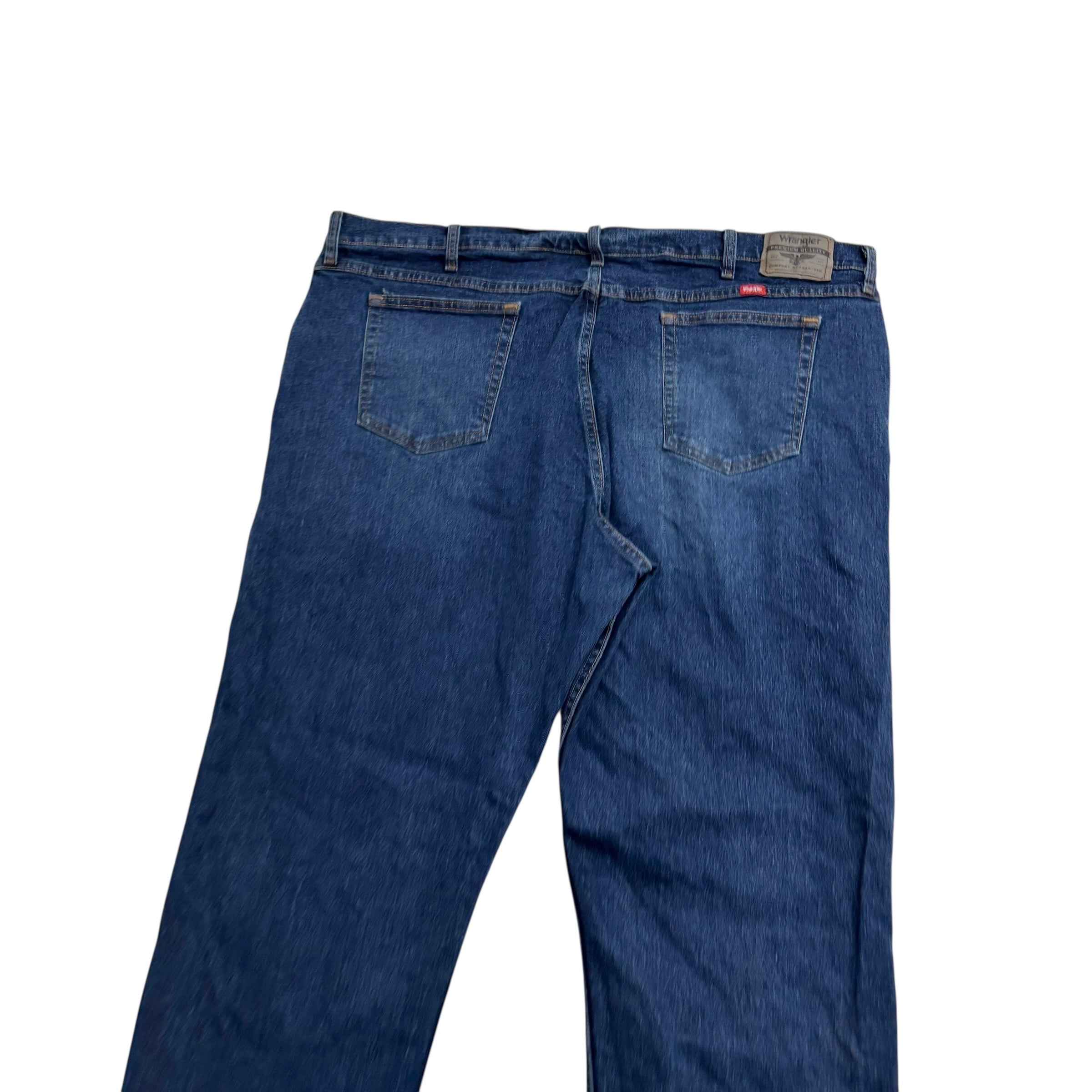 Wrangler Jeans W46 L30 Mens Dark Blue Relaxed Straight Fit Stretch Denim (E)