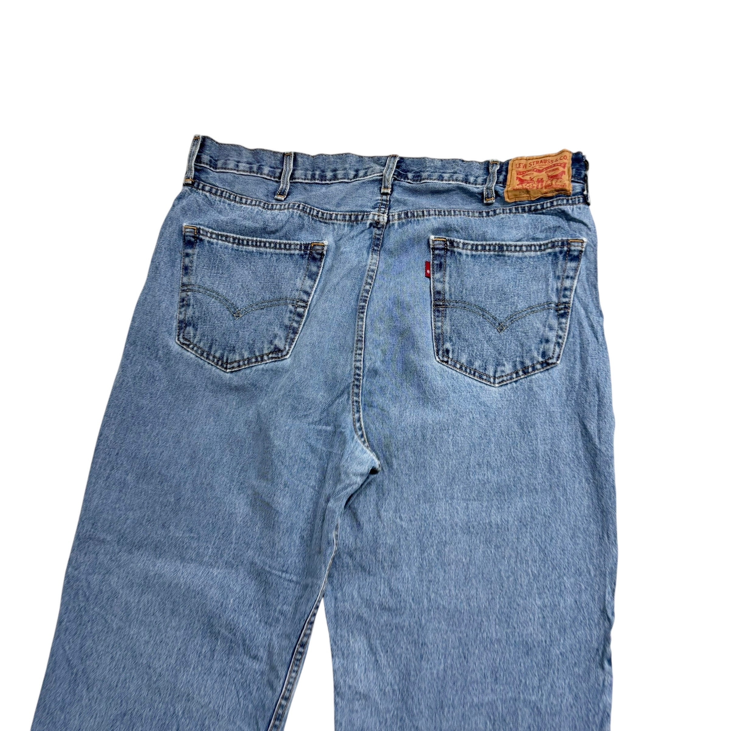 Levis 550 Jeans W38 L30 Mens Light Blue Baggy Relaxed Straight Fit Denim (E)