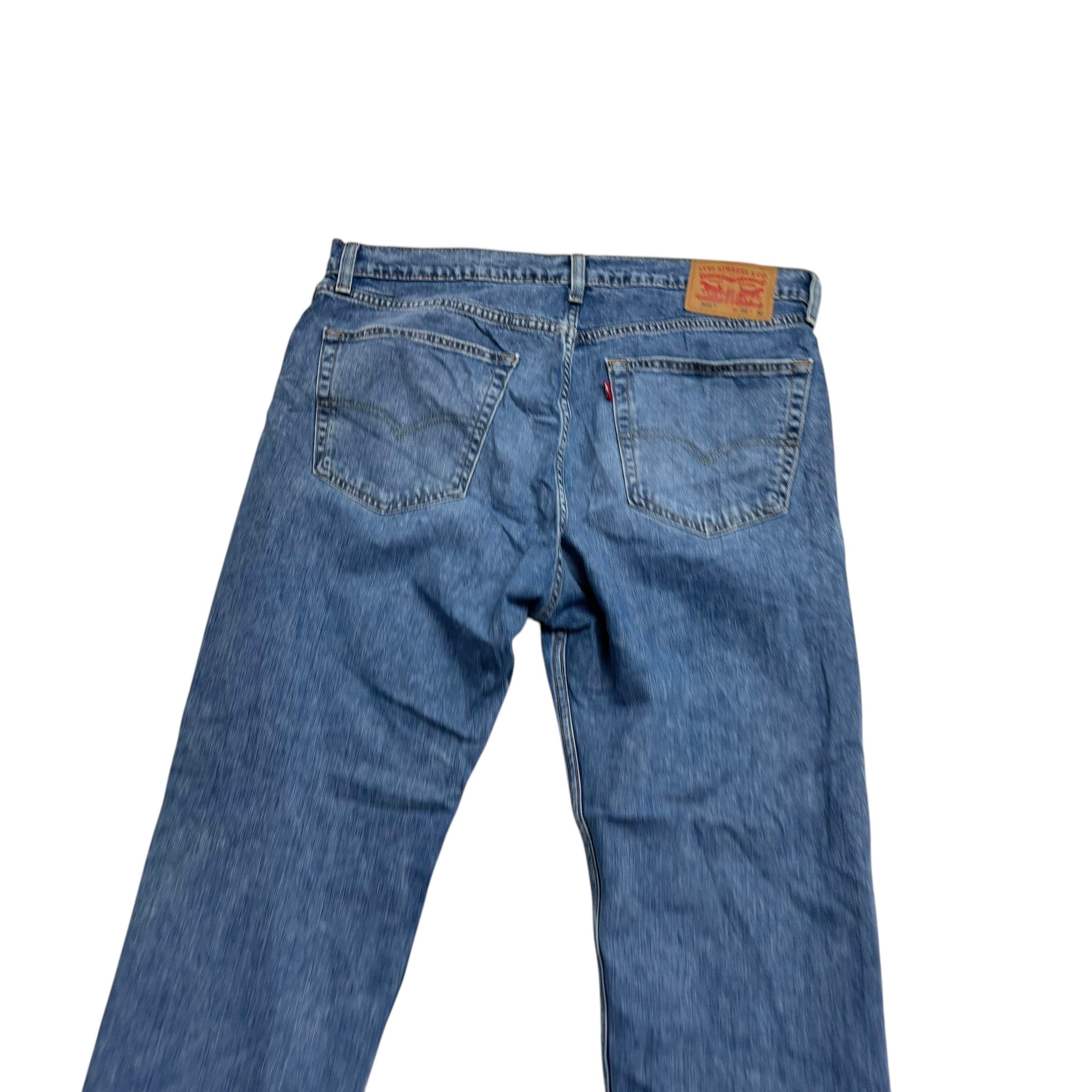 Levis 505 Jeans W36 L30 Mens Mid Blue Regular Straight Fit Stretch Denim