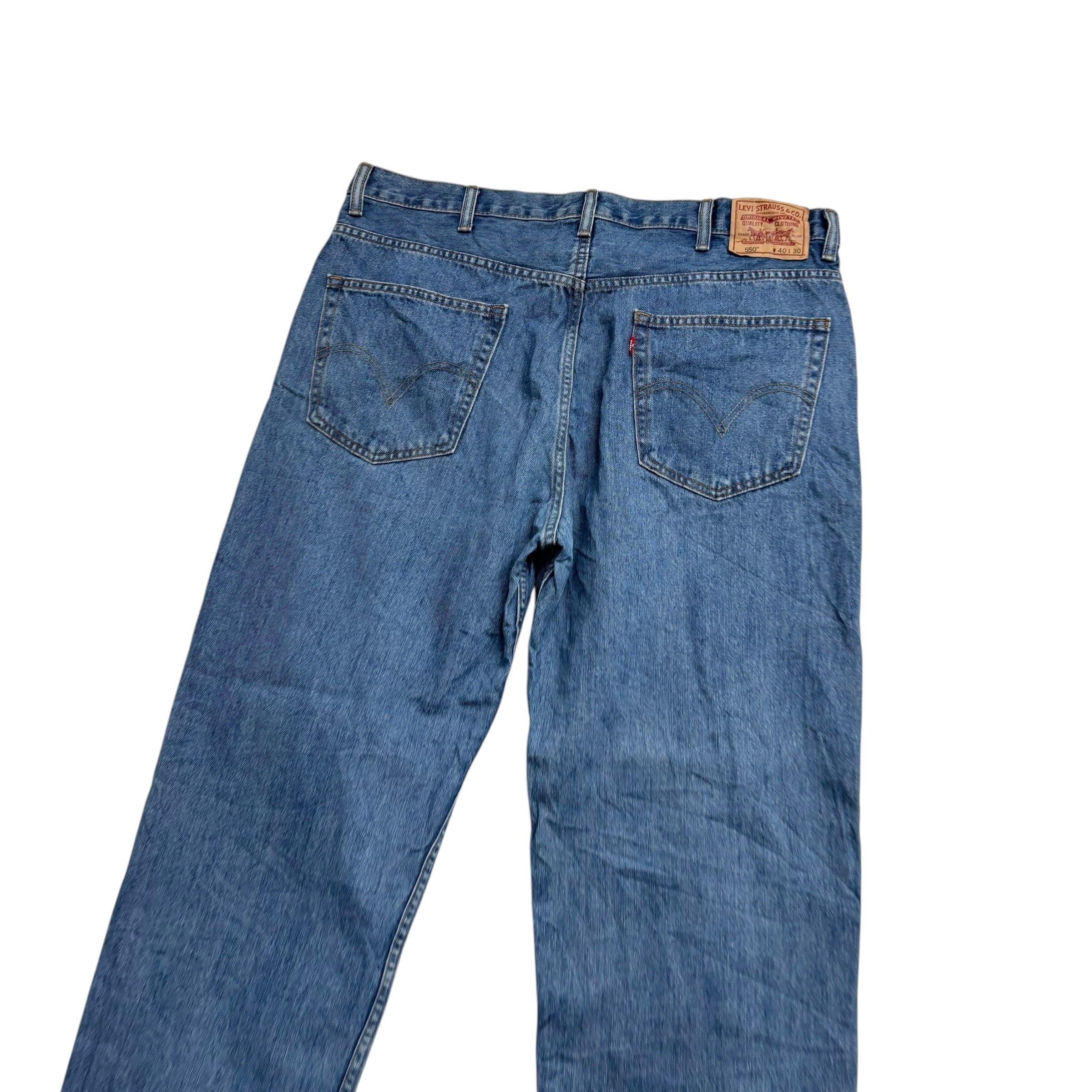 Levis 550 Jeans W40 L30 Mens Mid Blue Baggy Relaxed Straight Vintage Denim (E)