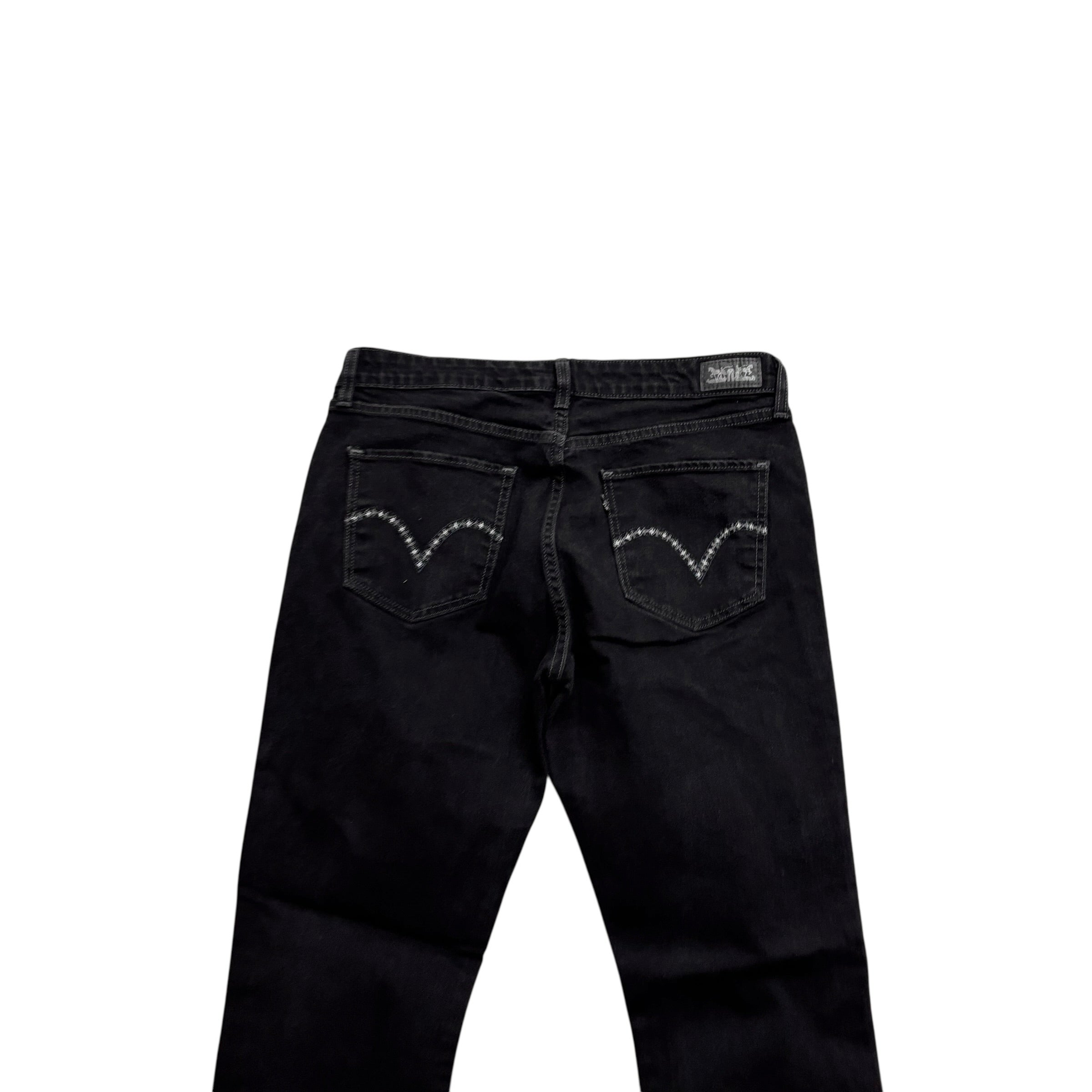 Levis Jeans W32 L31 Womens Skinny Fit Black Stretch Vintage Denim (E)