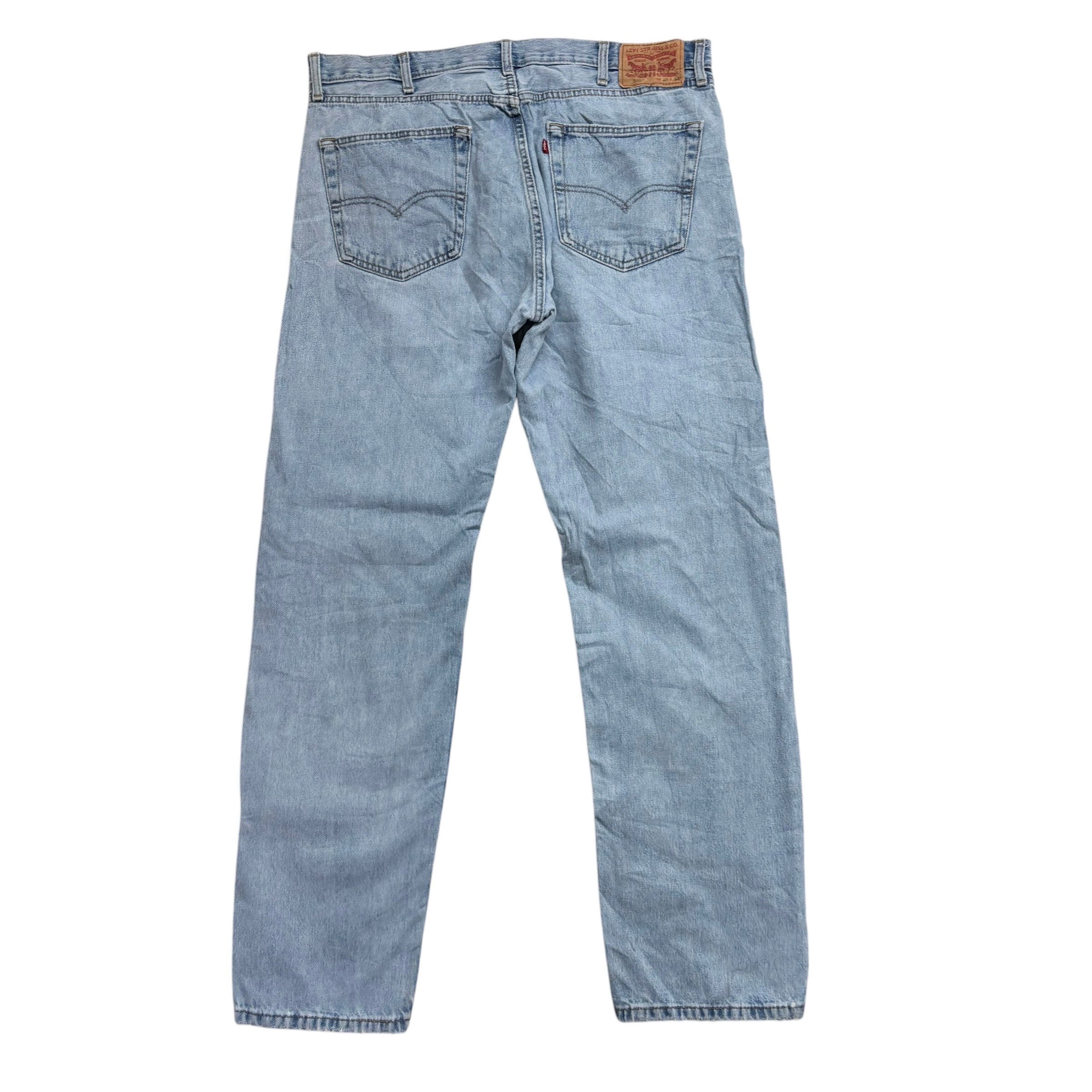 Levis 505 Jeans W38 L34 Mens Light Blue Regular Straight Fit Denim (E)