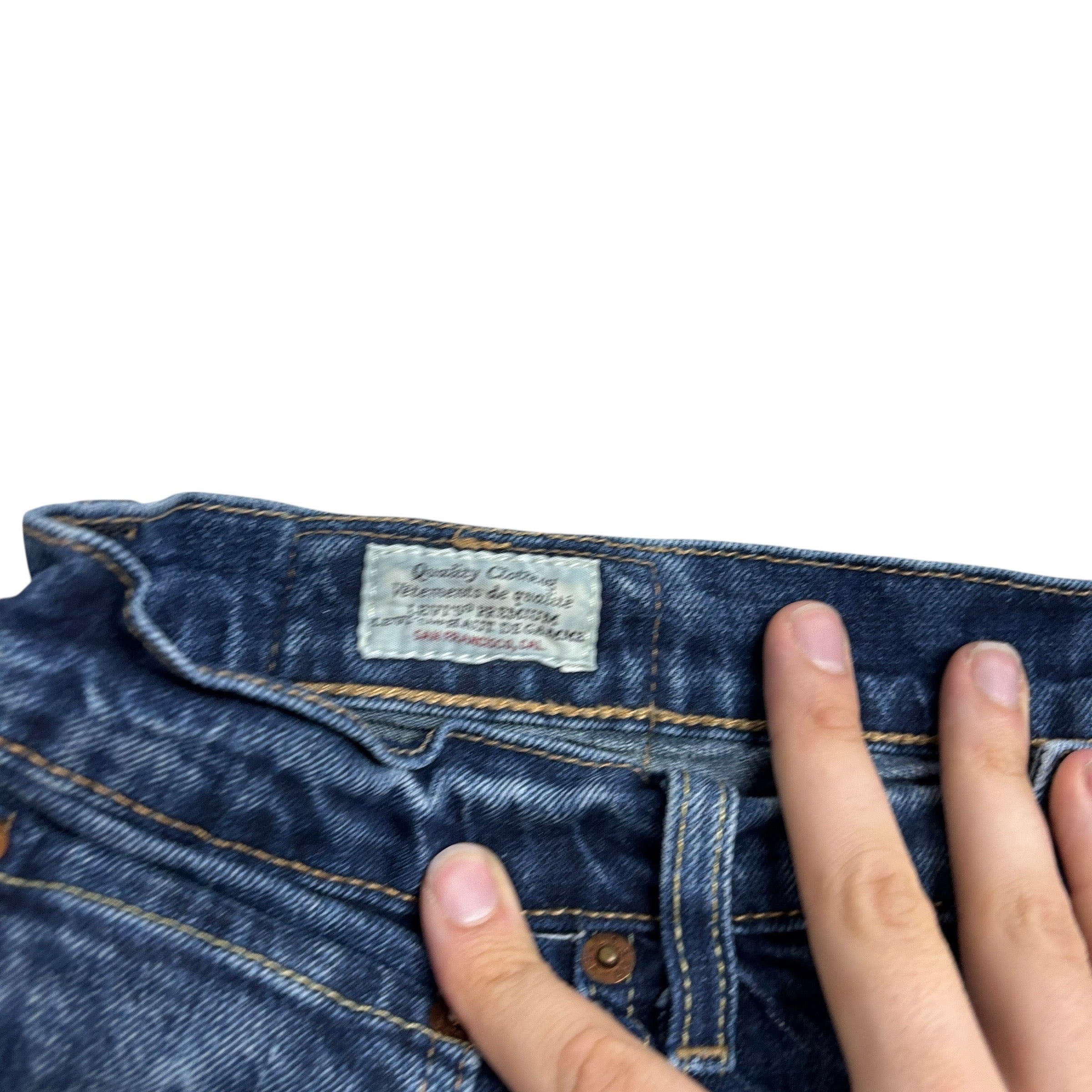 Levis 502 Jeans W33 L32 Mens Mid Blue Regular Tapered Fit Stretch Denim