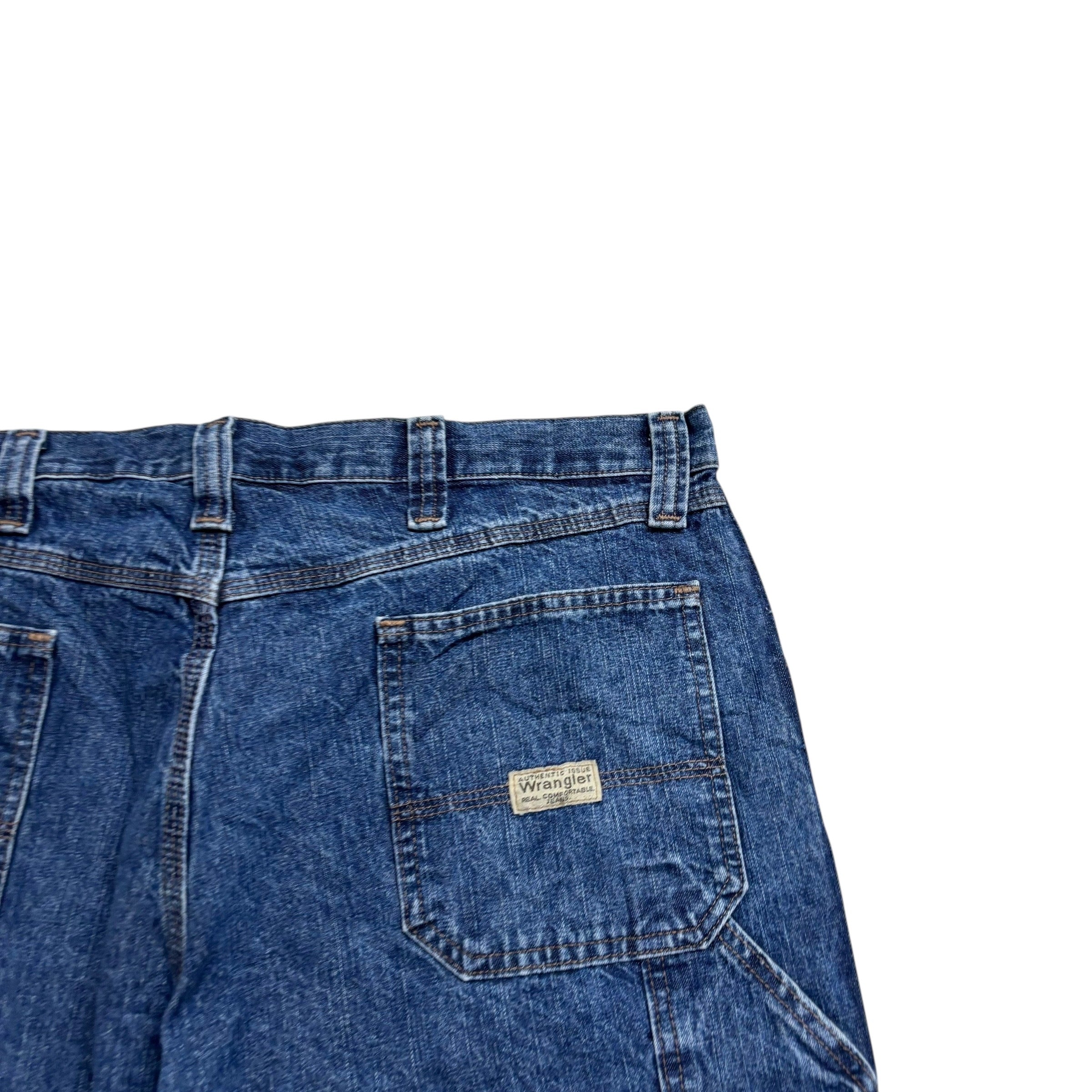 Wrangler Baggy Jorts W38 Mens Mid Blue Carpenter Denim Shorts Relaxed Fit