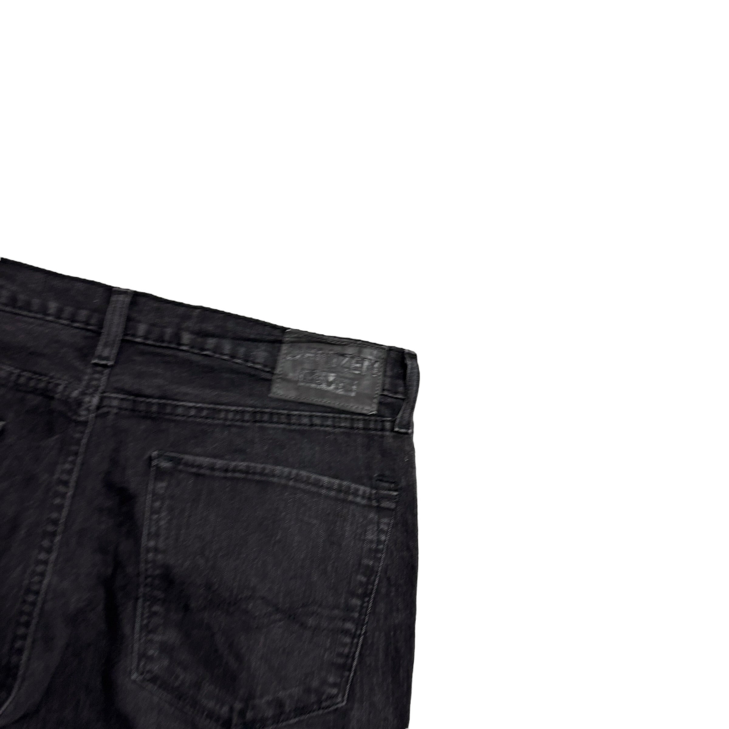 Levis Denizen Jeans W36 L32 Mens Black Skinny Fit Stretch Denim