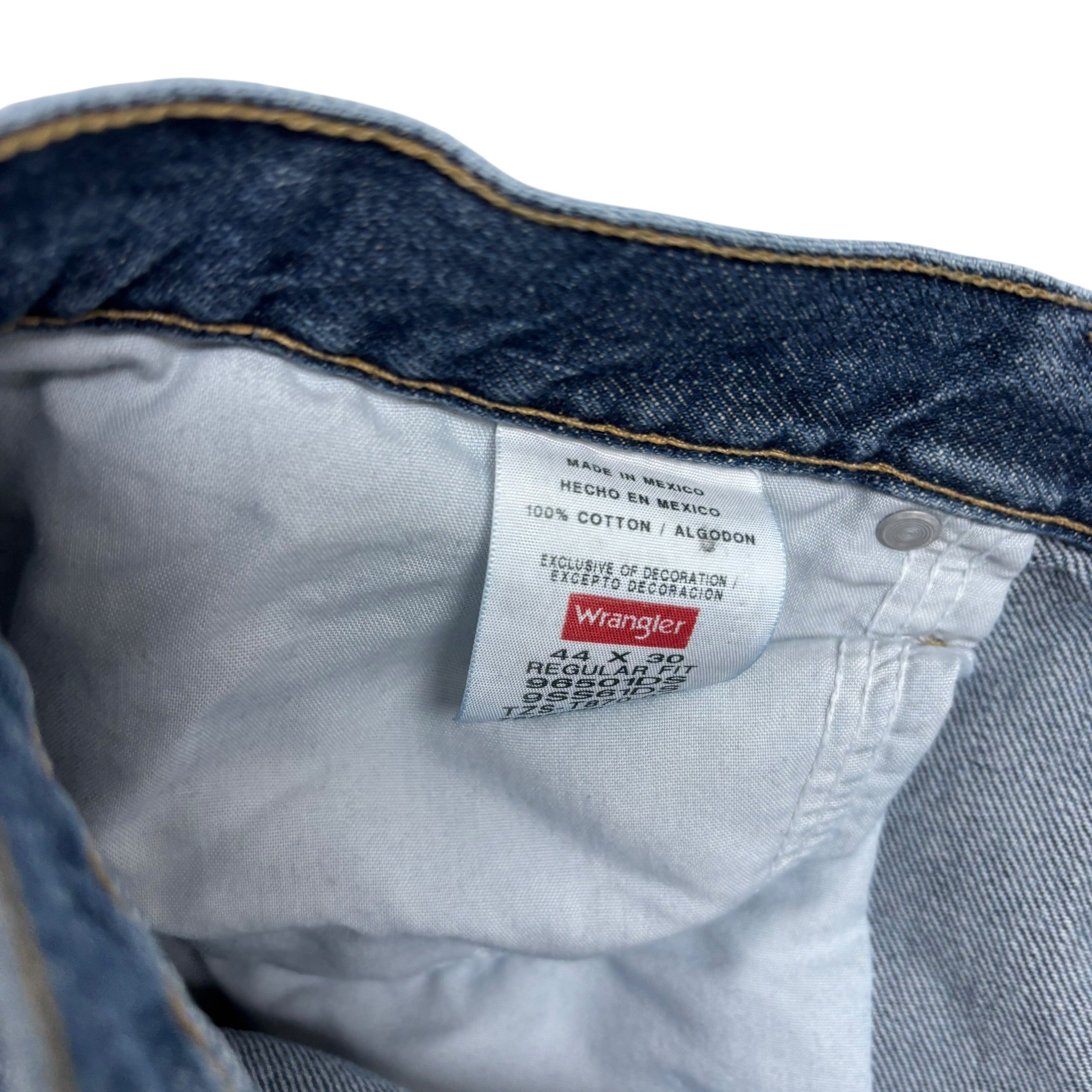 Wrangler Jeans W44 L30 Mens Mid Blue Regular Straight Fit Denim (E)