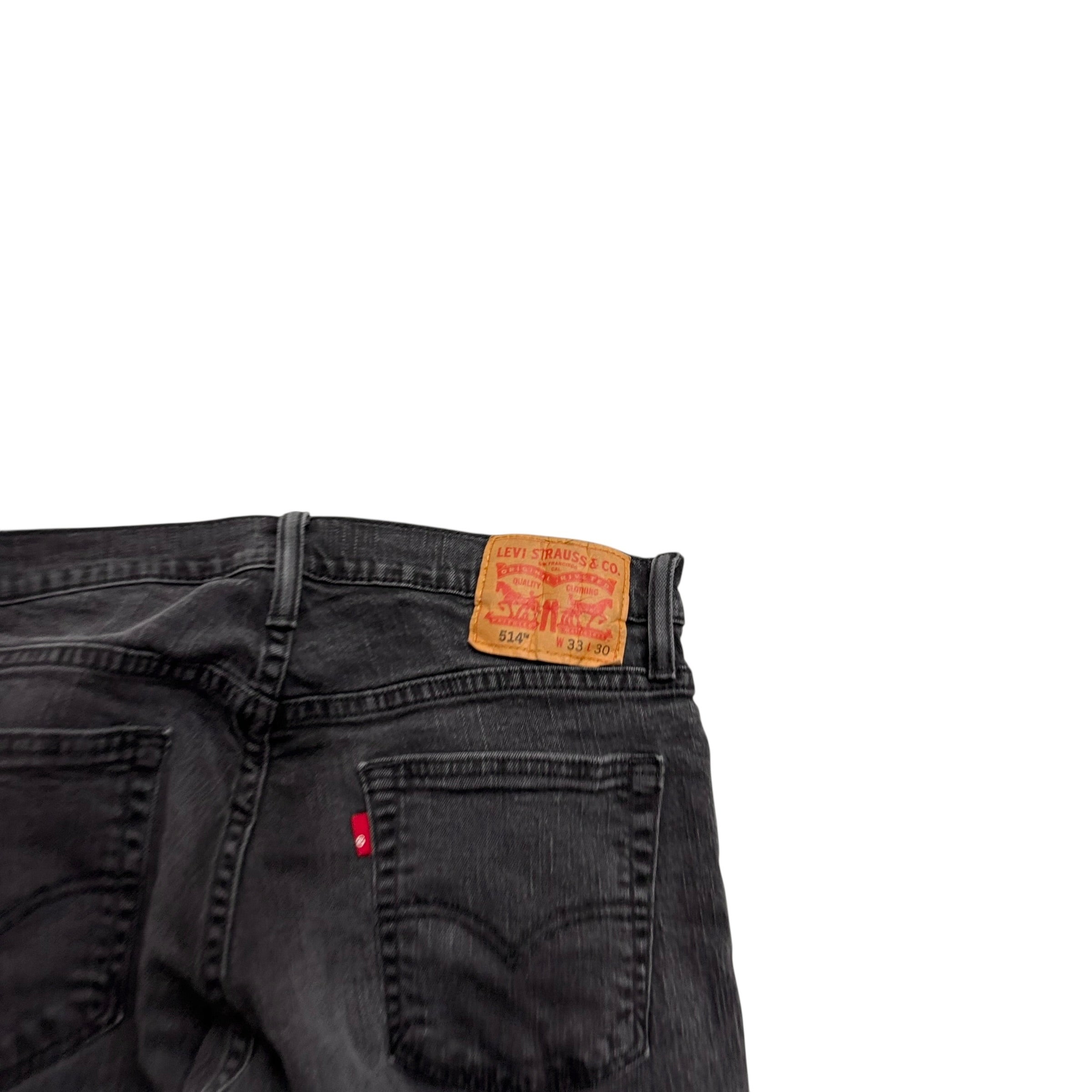 Levis 514 Jeans W32 L29 Mens Black Regular Straight Fit Stretch Denim (F)