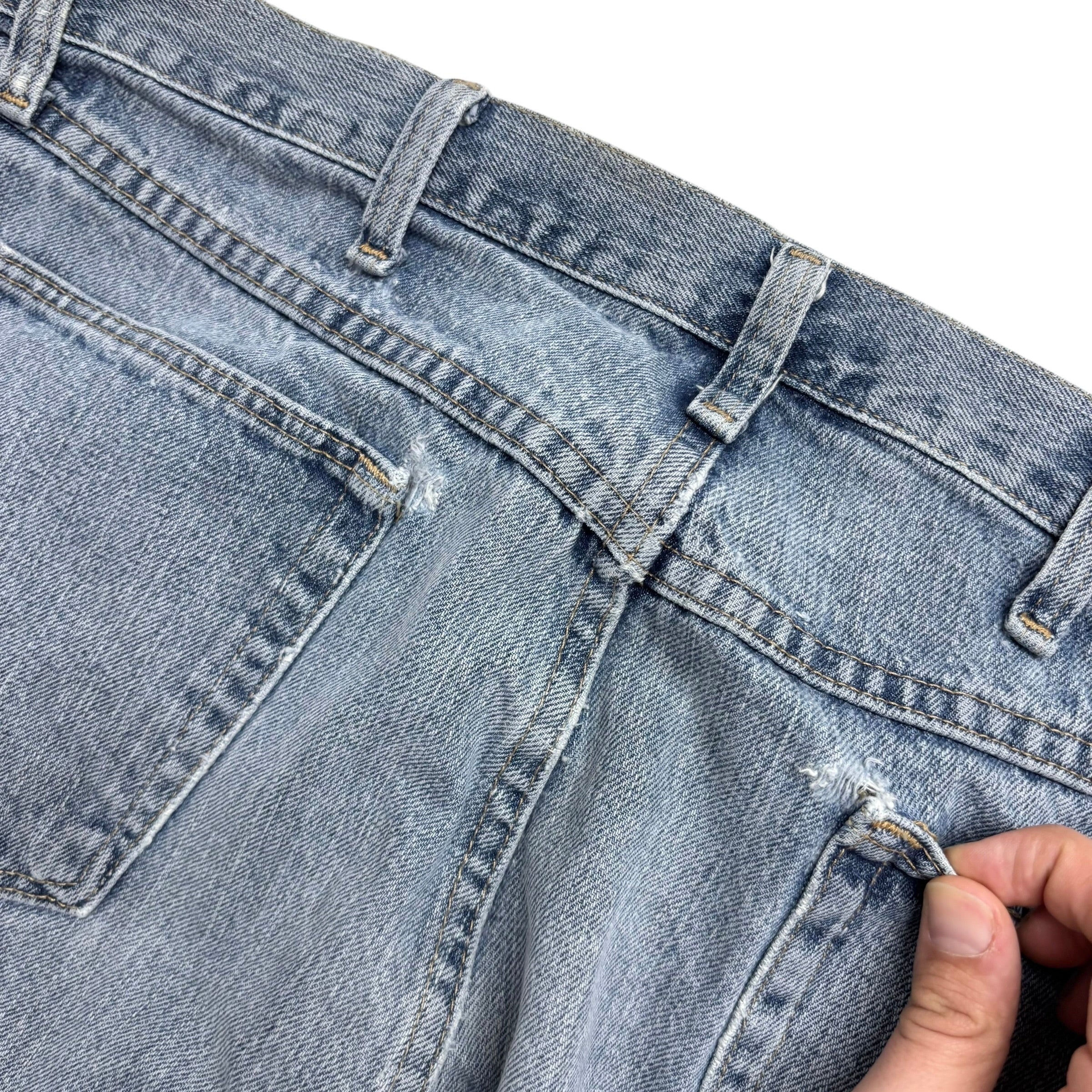 Wrangler Jeans W36 L32 Mens Light Blue Relaxed Straight Fit Baggy Denim (F)