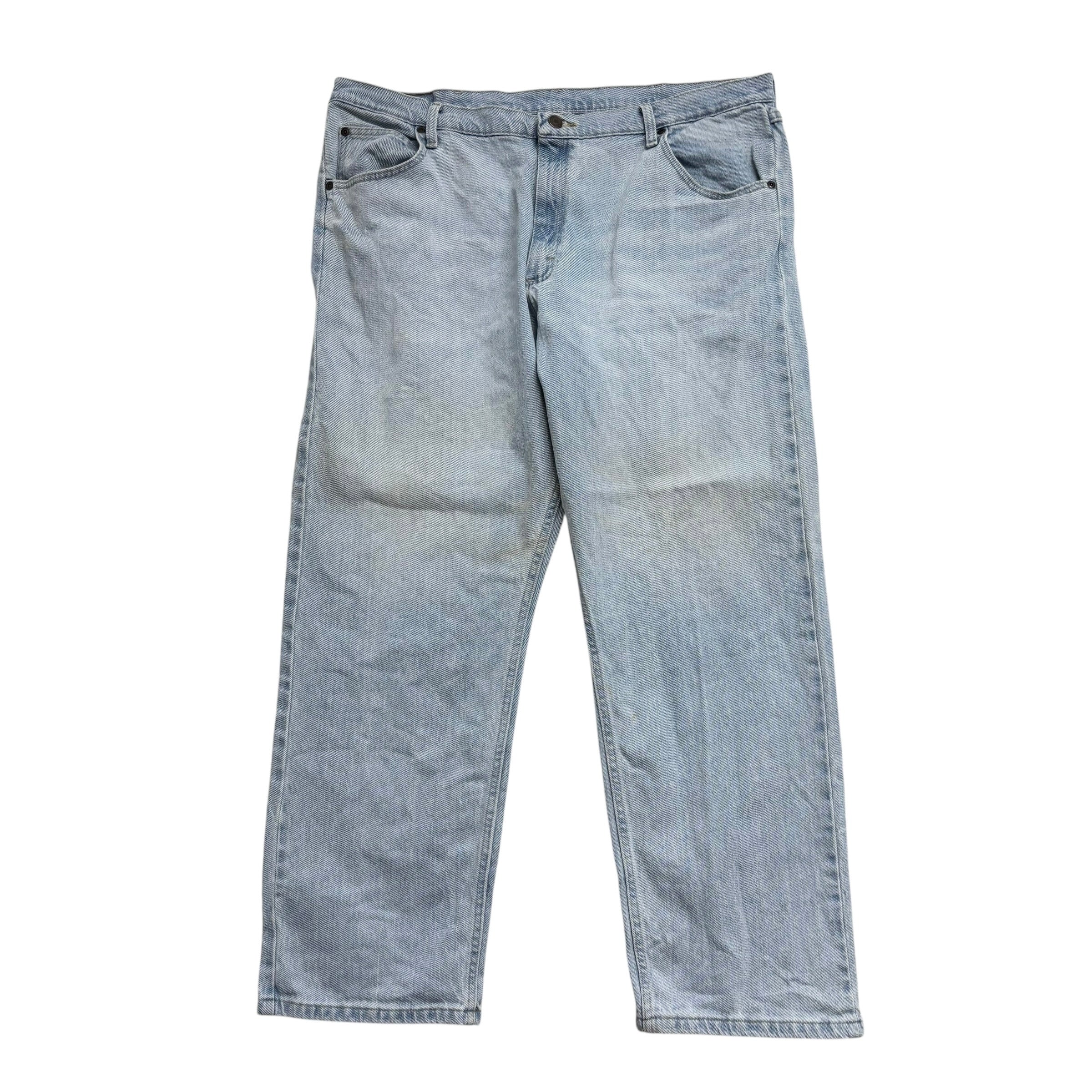 Wrangler Jeans W40 L30 Mens Light Blue Relaxed Straight Fit Stretch Denim (F)