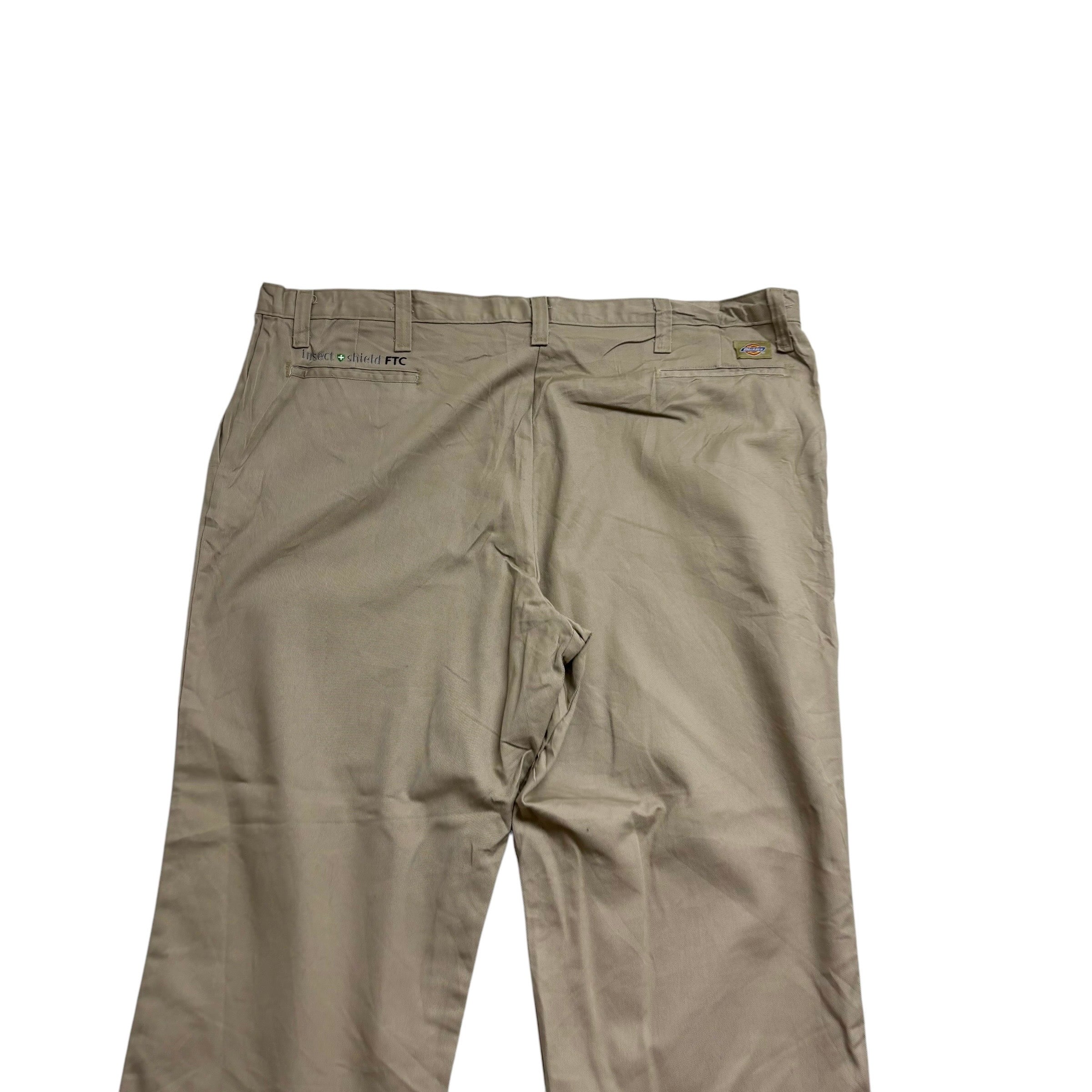 Dickies Trousers W46 L30 Mens Beige Pants Relaxed Straight Fit Workwear