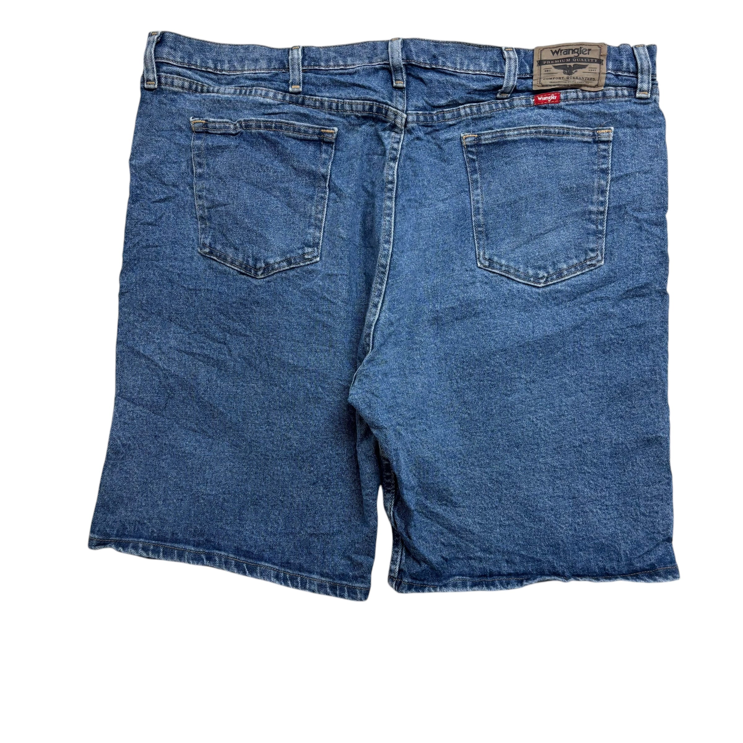 Wrangler Jorts W42 Mens Denim Shorts Mid Blue Regular Fit Stretch (E)