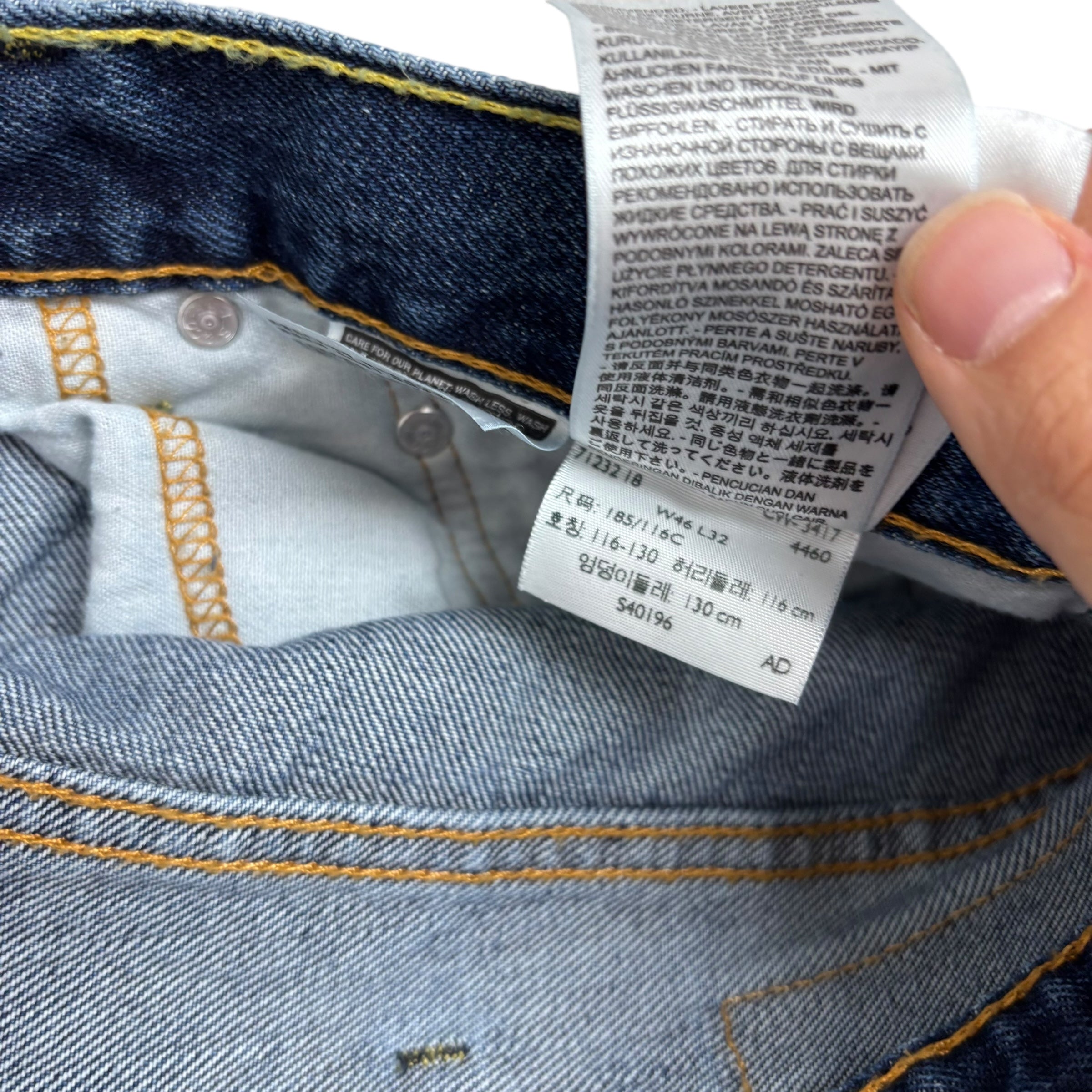 Levis 550 Jeans W46 L32 Mens Mid Blue Baggy Relaxed Straight Fit Denim (E)