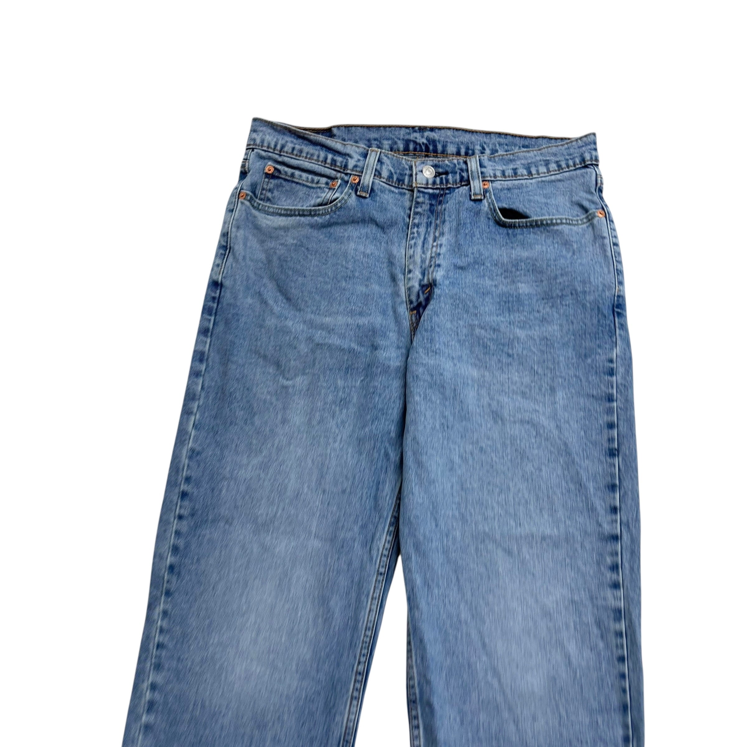 Levis 550 Jeans W34 L29 Mens Light Blue Relaxed Straight Fit Stretch Denim (E)