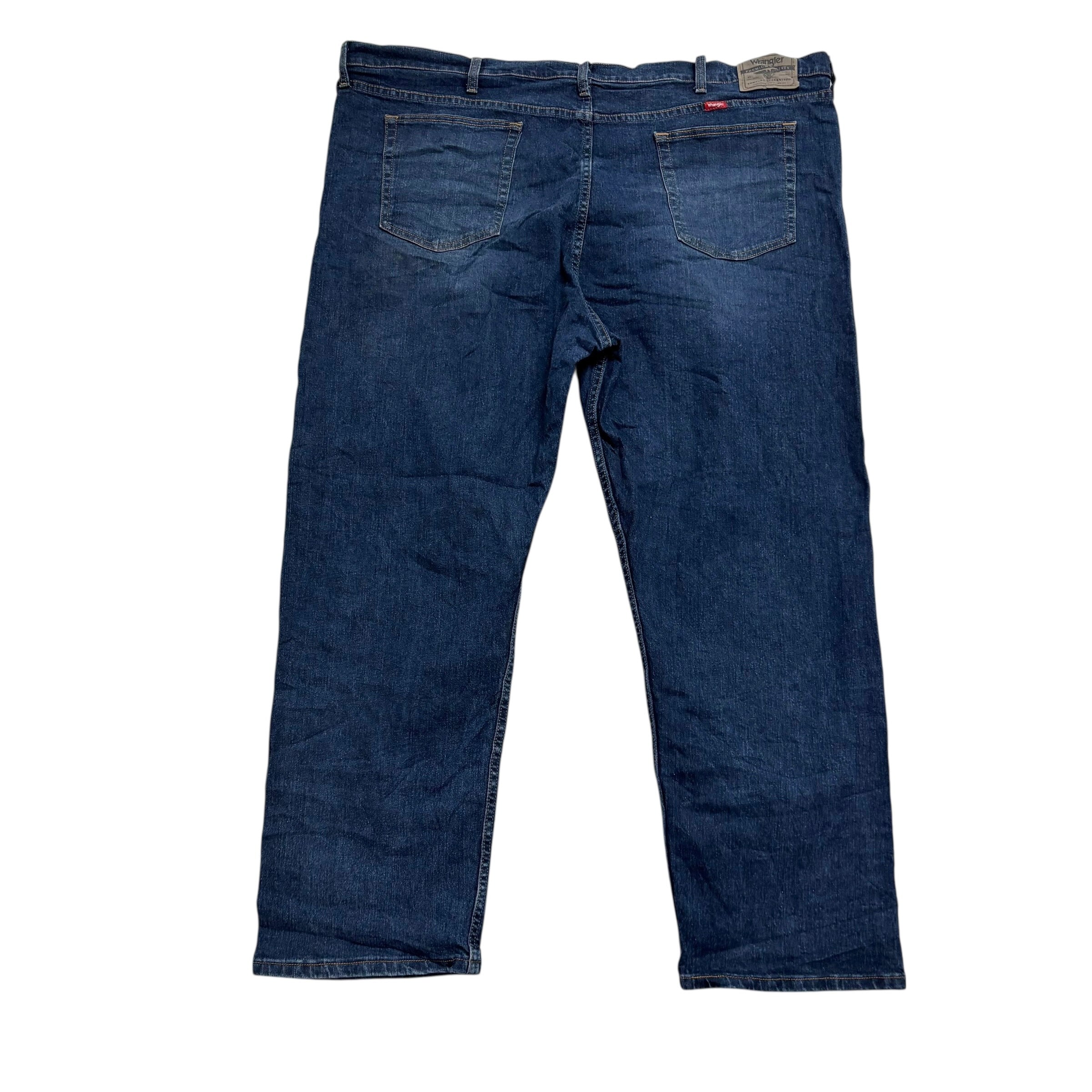 Wrangler Jeans W48 L30 Mens Dark Blue Relaxed Straight Fit Stretch Denim (E)