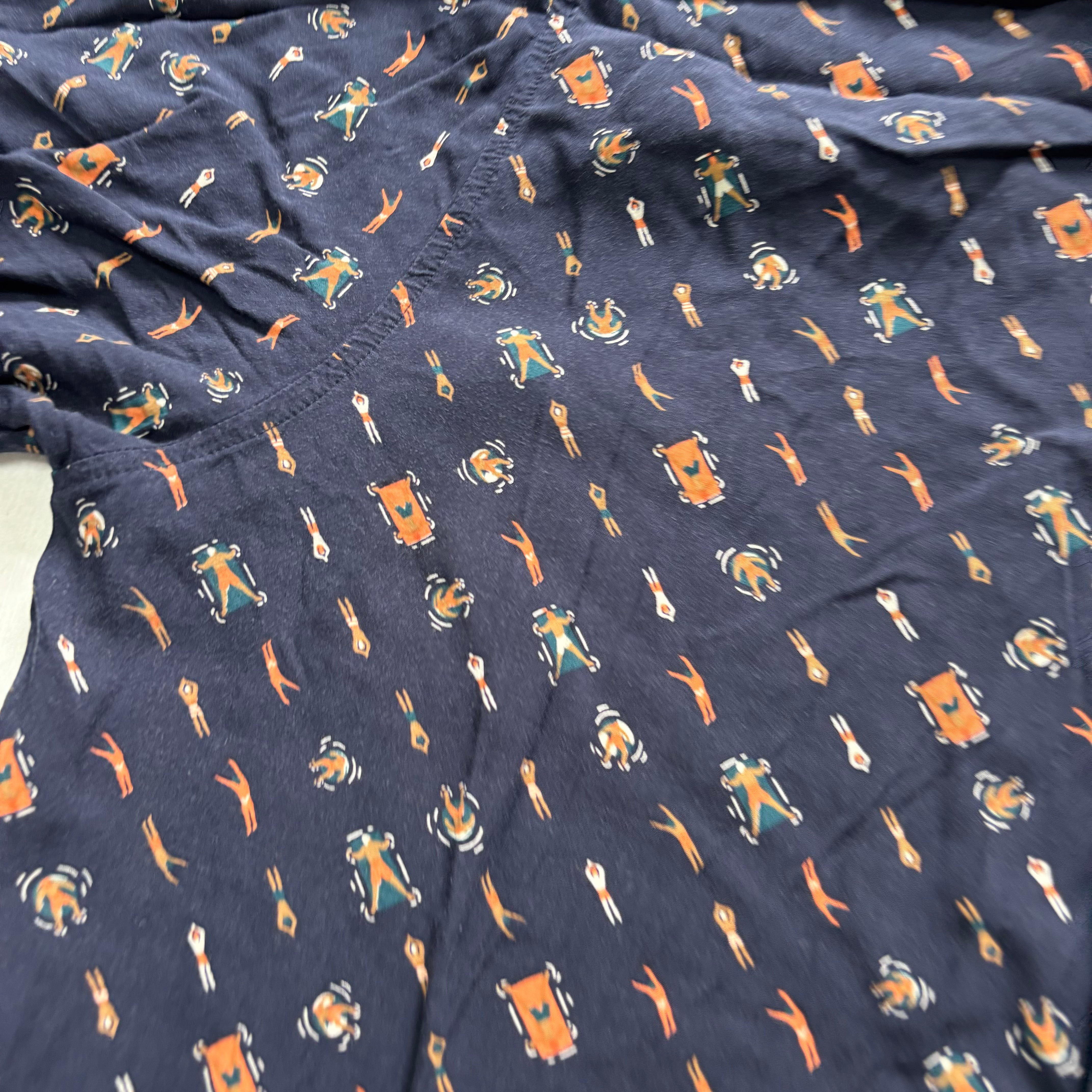 Hawaiian Shirt Mens XL Navy Floral Aloha Short Sleeve Rayon Regular Fit (E)