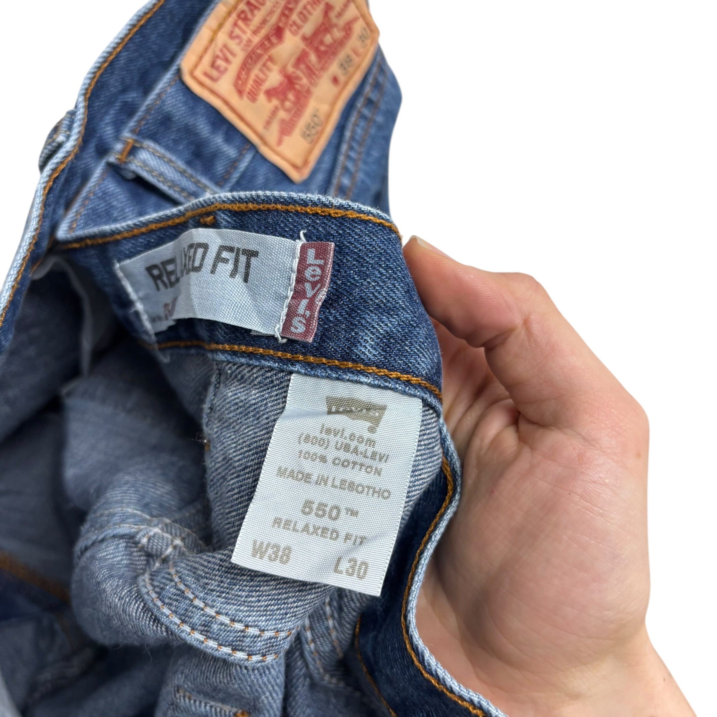 Levis 550 Jeans W38 L30 Mens Mid Blue Baggy Relaxed Straight Vintage Denim (E)