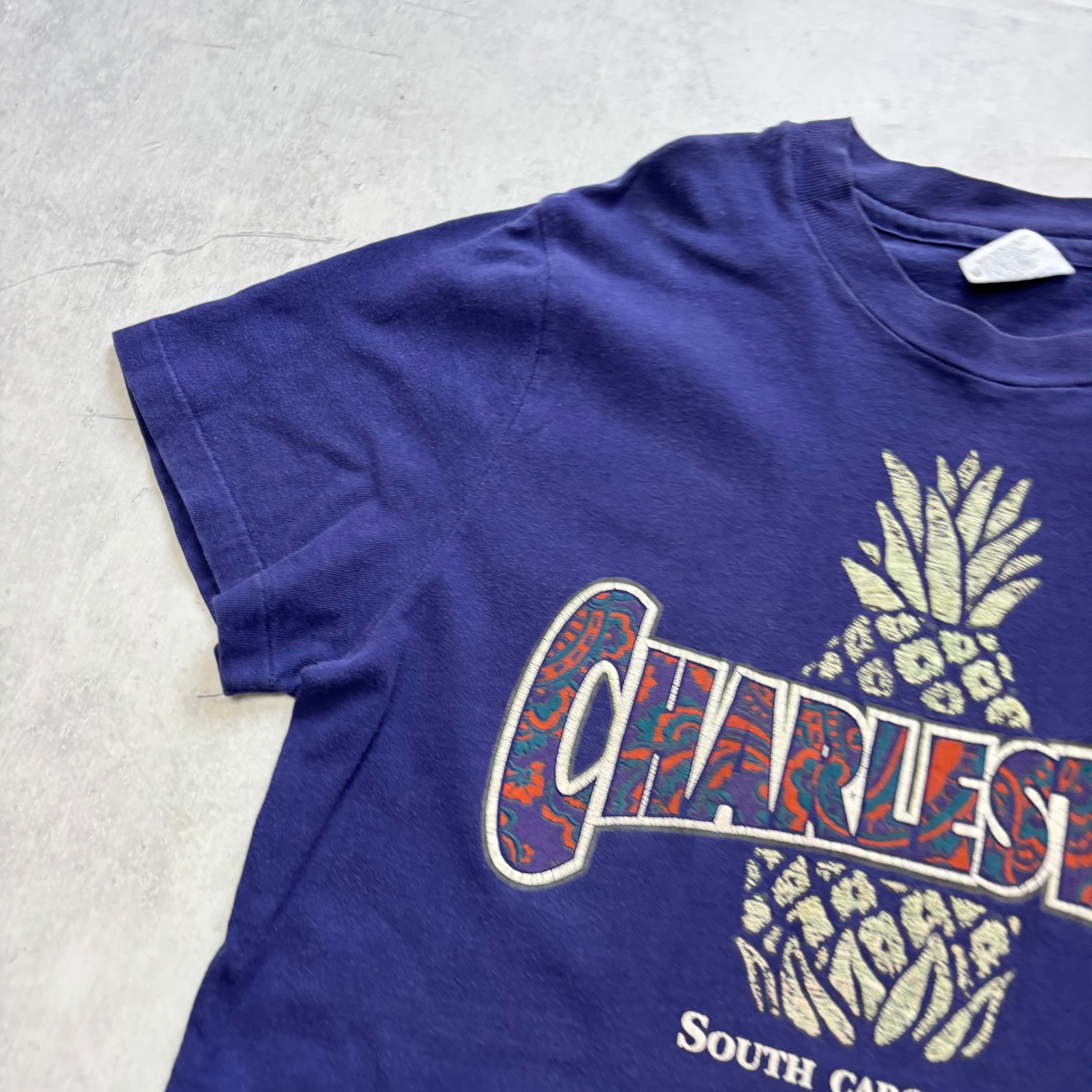 Vintage T Shirt Mens Medium Purple Single Stitch Graphic Print 90s Tourist