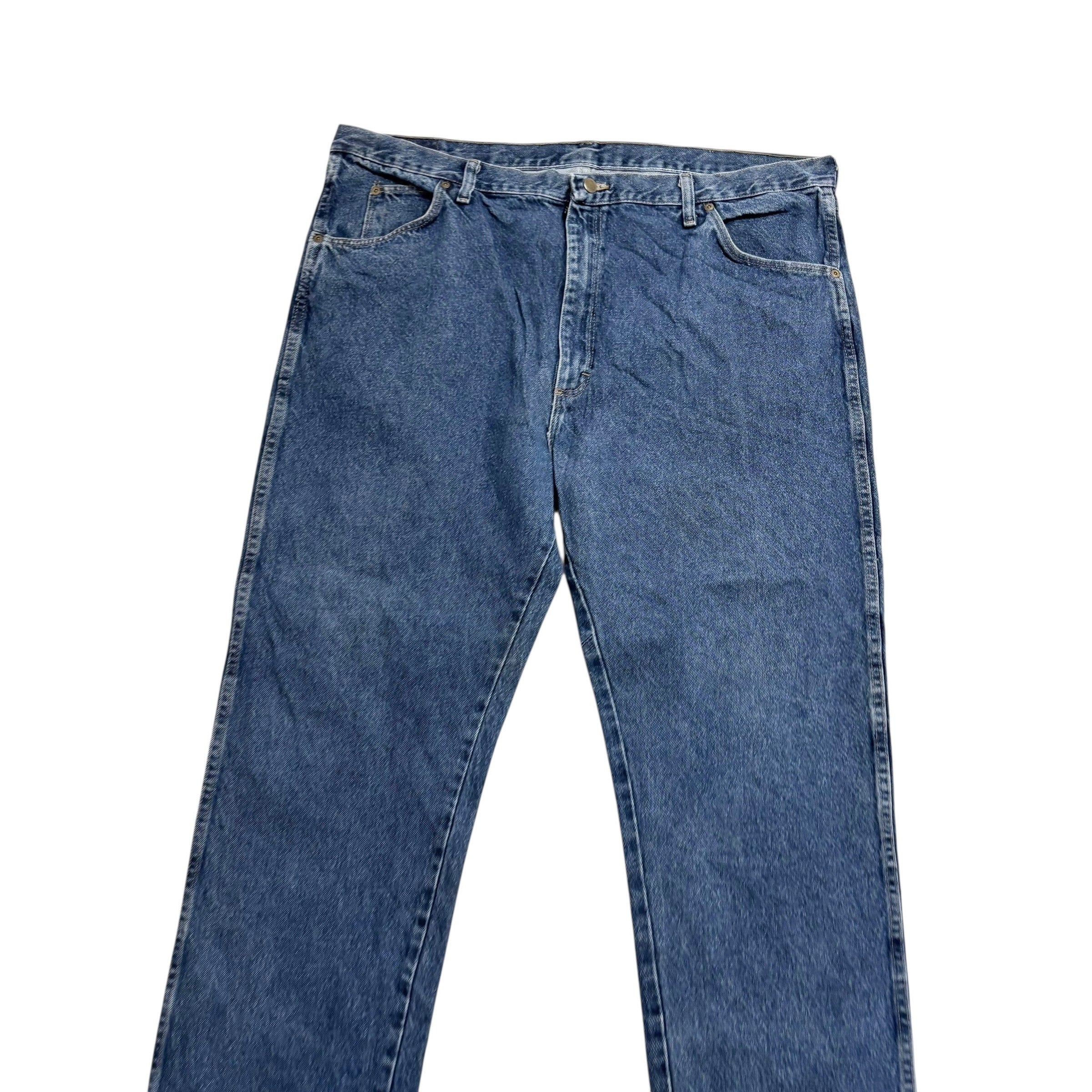 Wrangler Jeans W42 L30 Mens Mid Blue Regular Straight Fit Denim
