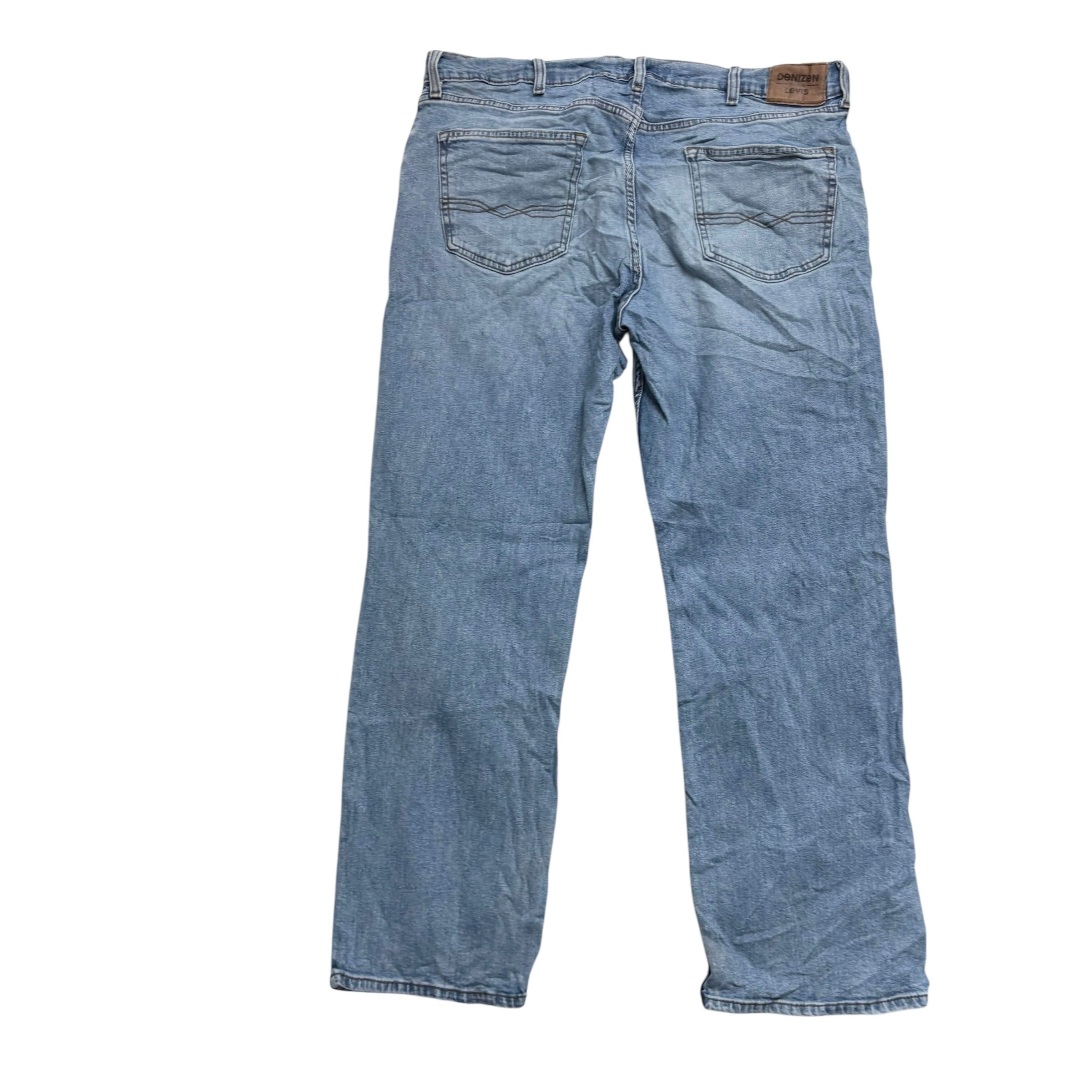 Levis Denizen Jeans W38 L30 Mens Light Blue Relaxed Straight Fit Stretch (E)