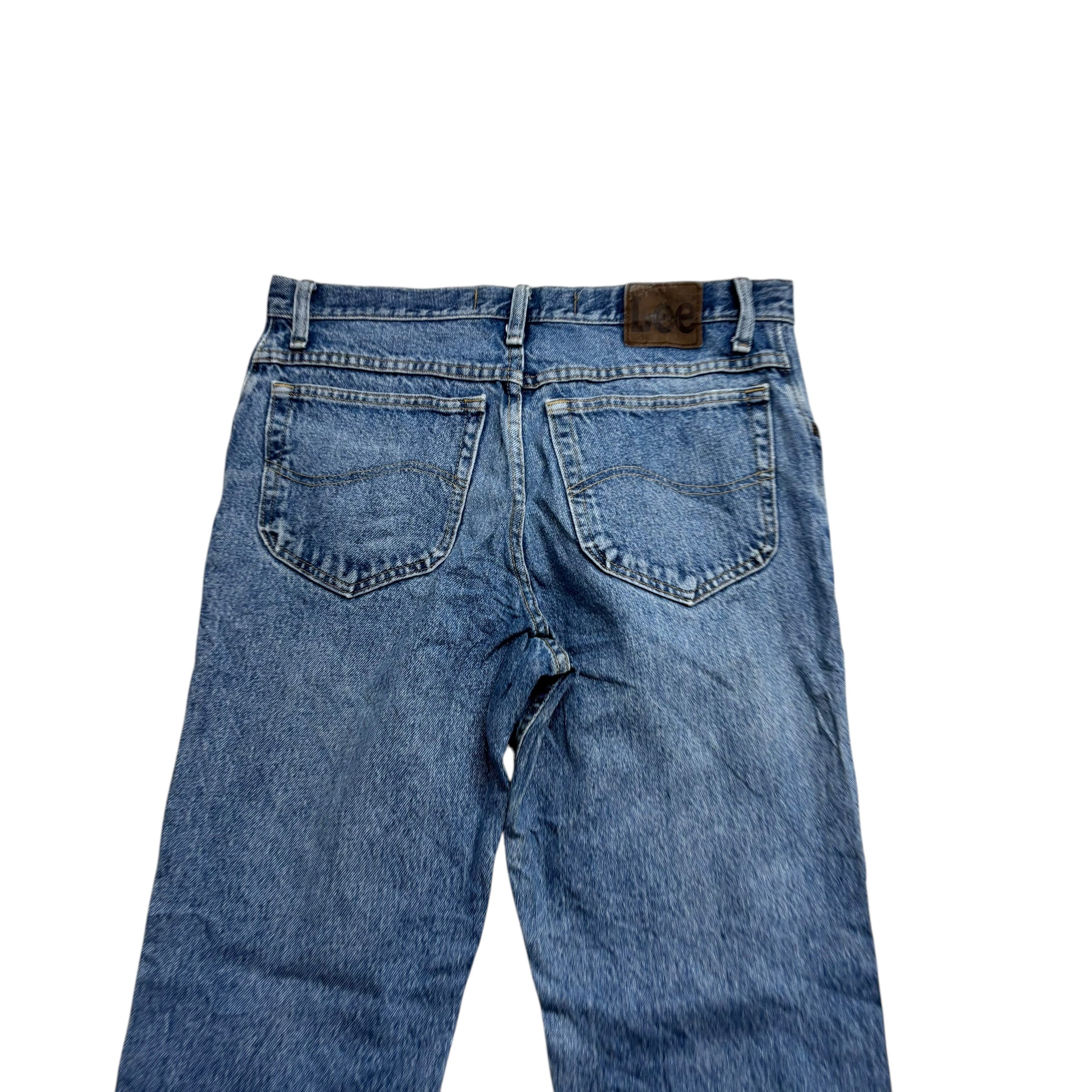Lee Jeans W33 L29 Mens Light Blue Regular Straight Fit Vintage Denim (E)